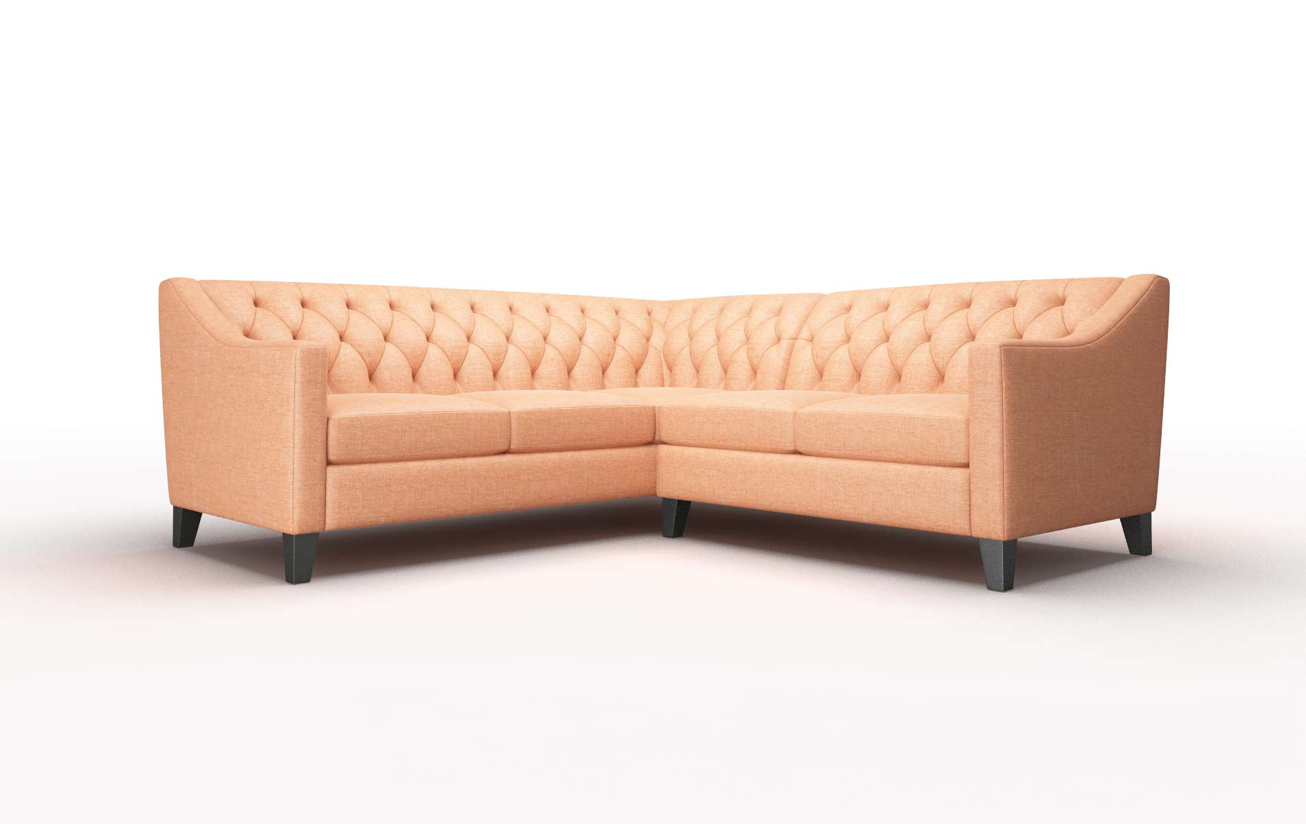 Seville Durham Tangerine Sectional espresso legs 1