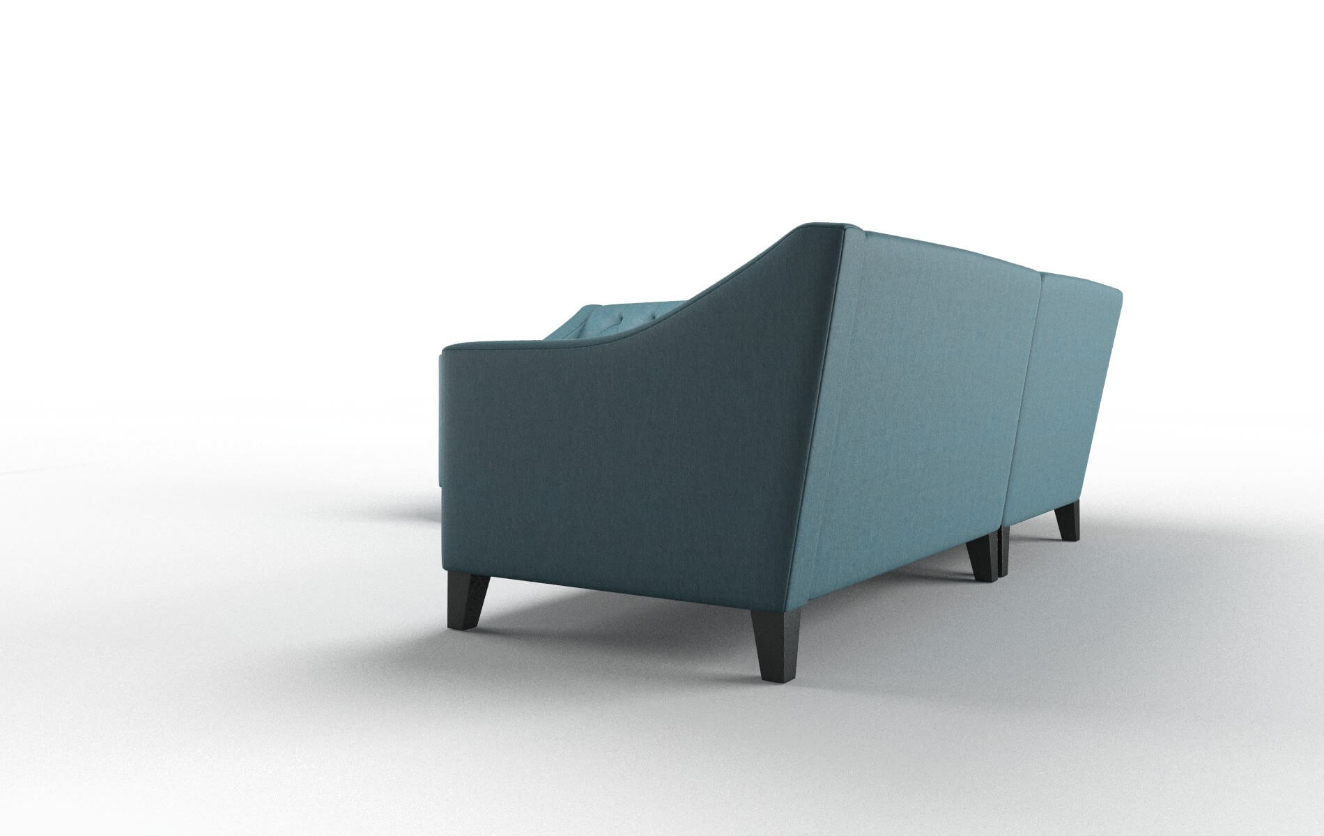 Seville Hepburn Teal Sectional espresso legs 4