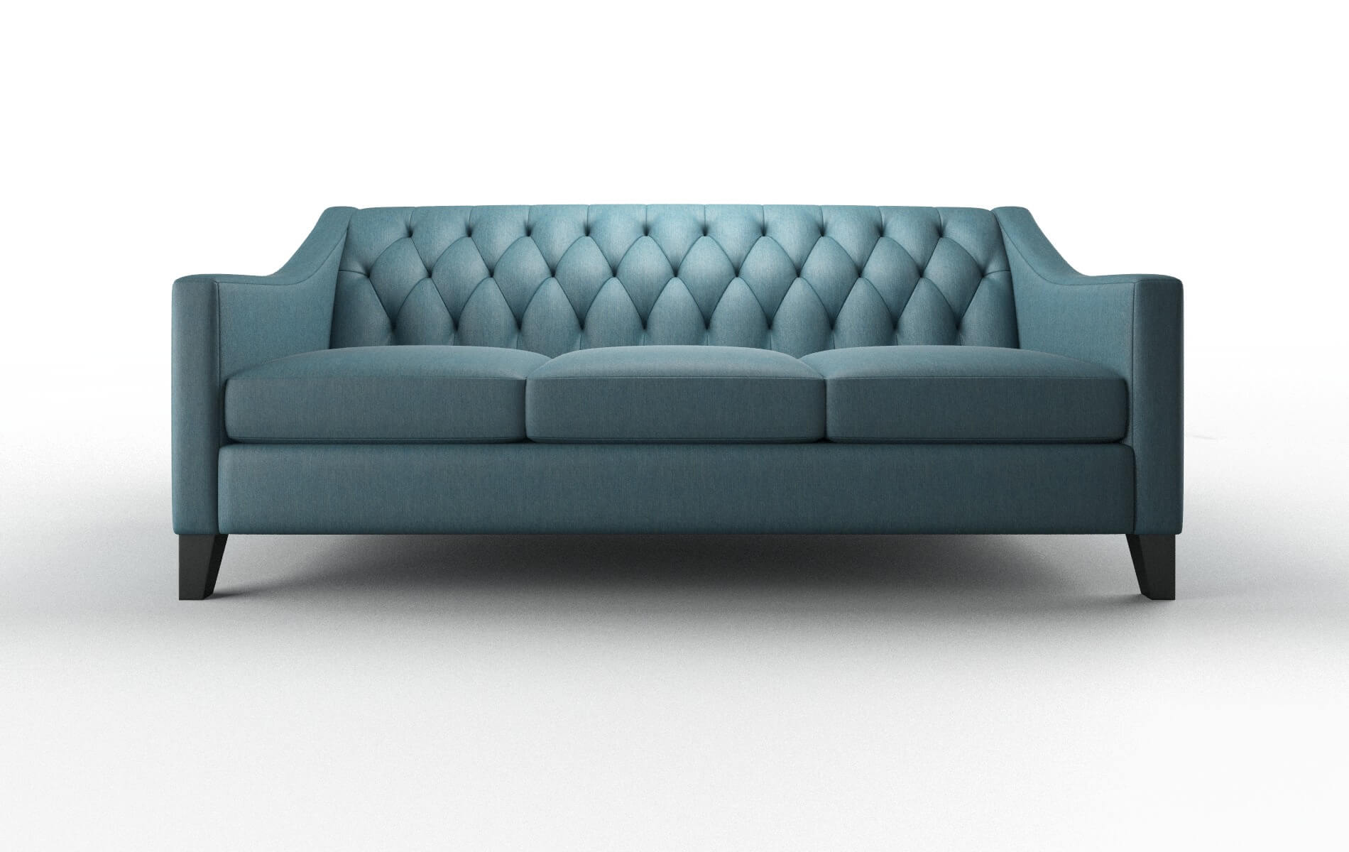 Seville Hepburn Teal Sofa espresso legs 1