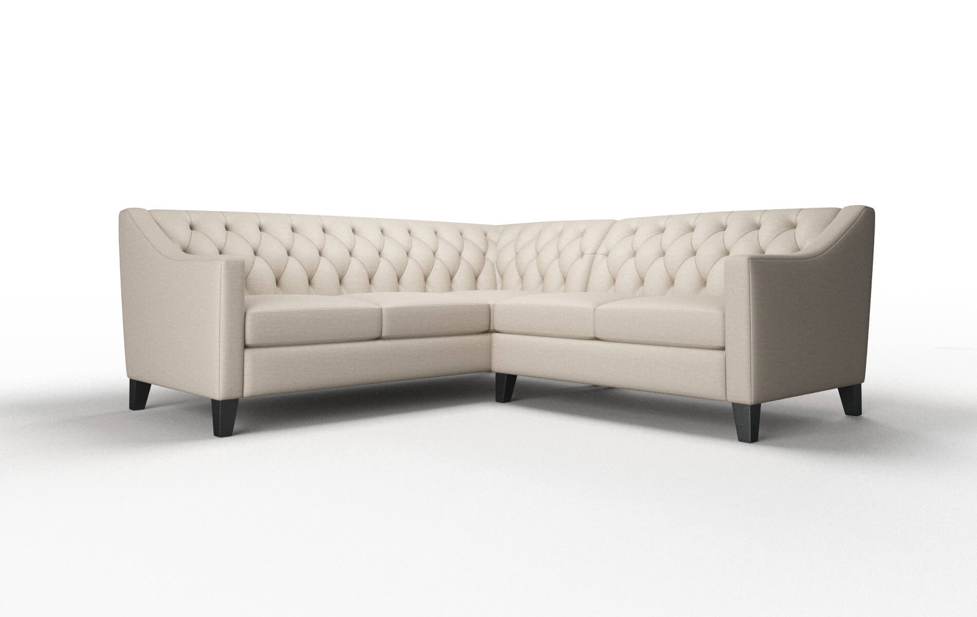 Seville Oscar Linen Sectional espresso legs 1