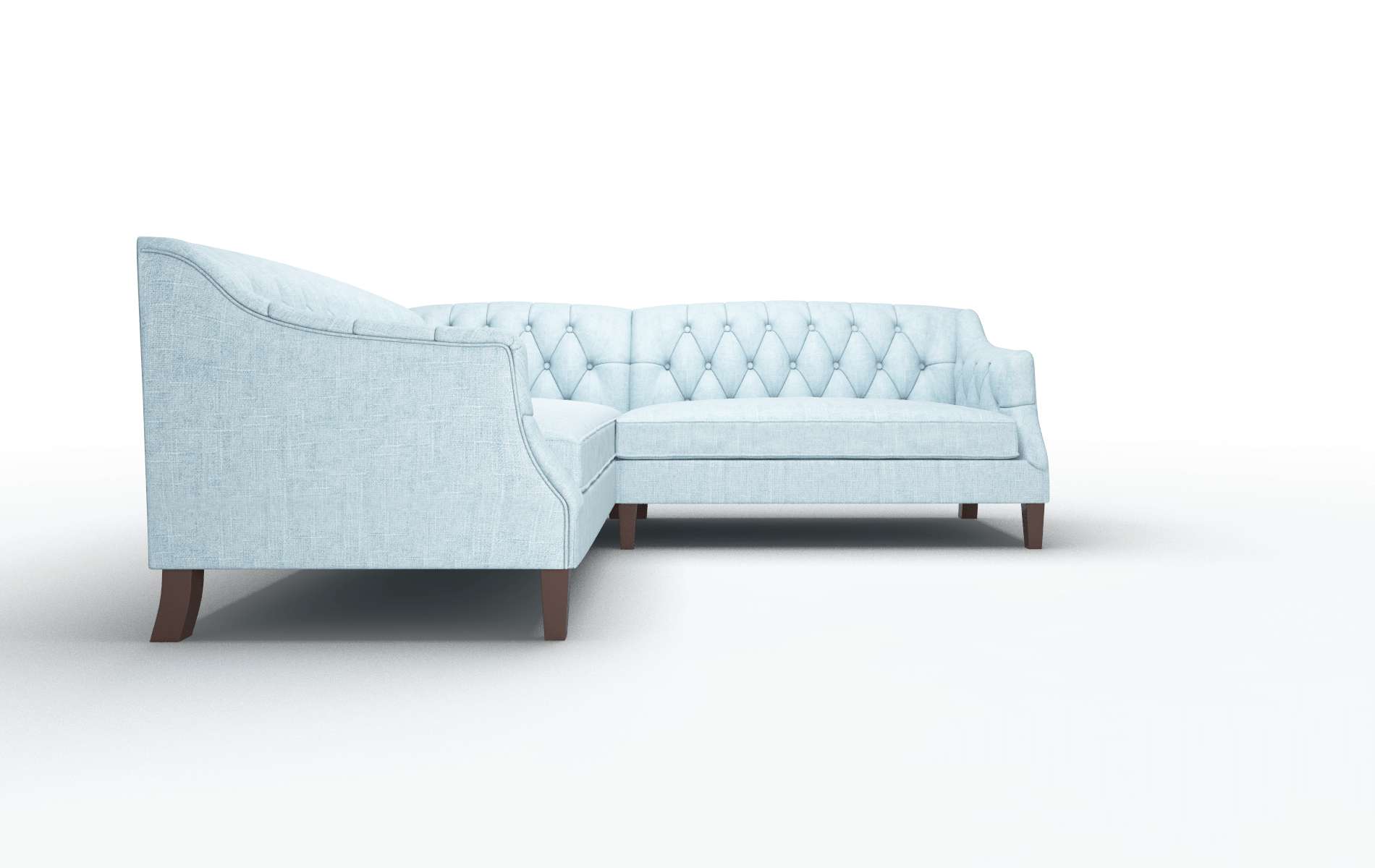 Shiraz Atlas Turquoise Sectional espresso legs 2