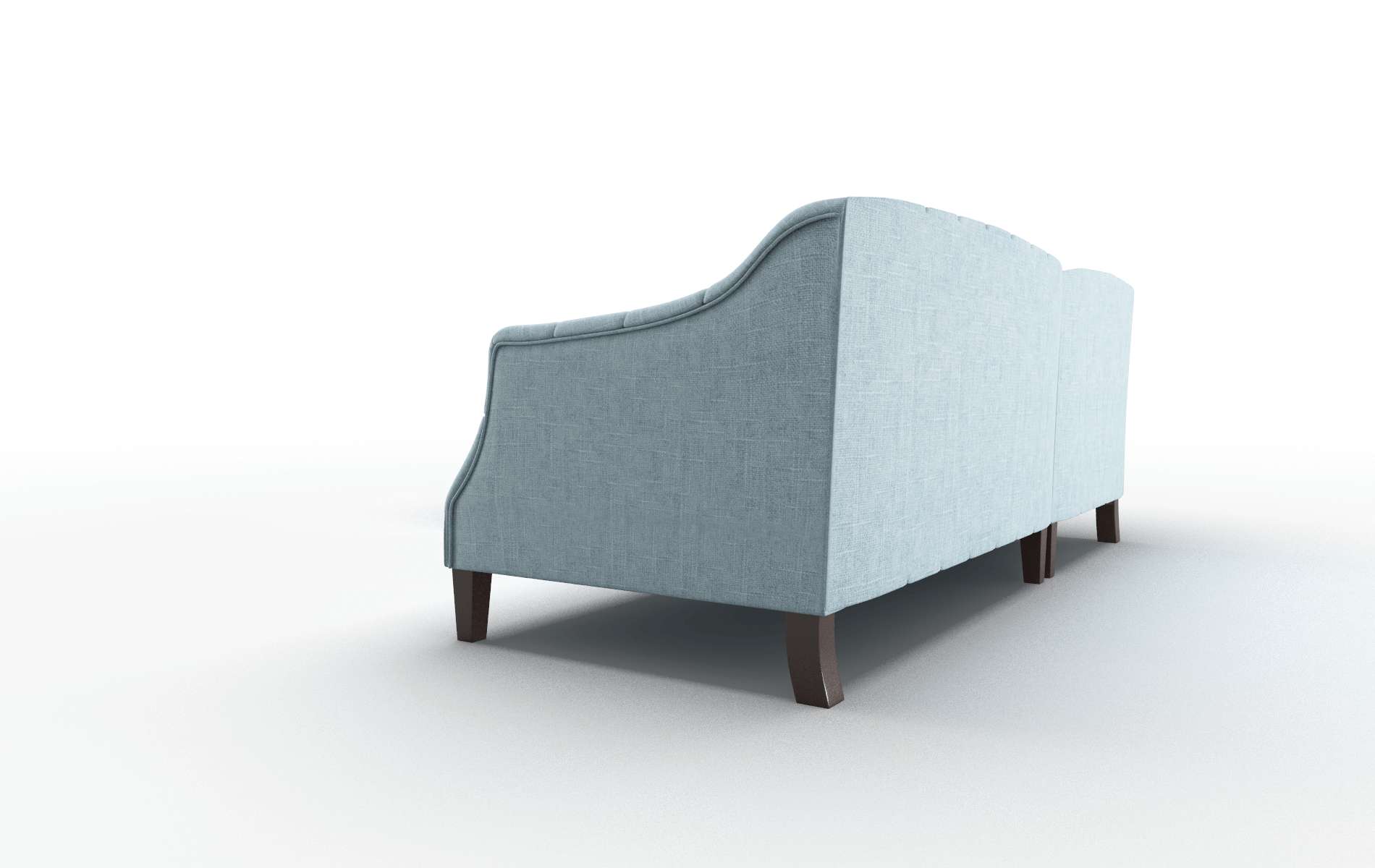 Shiraz Atlas Turquoise Sectional espresso legs 4