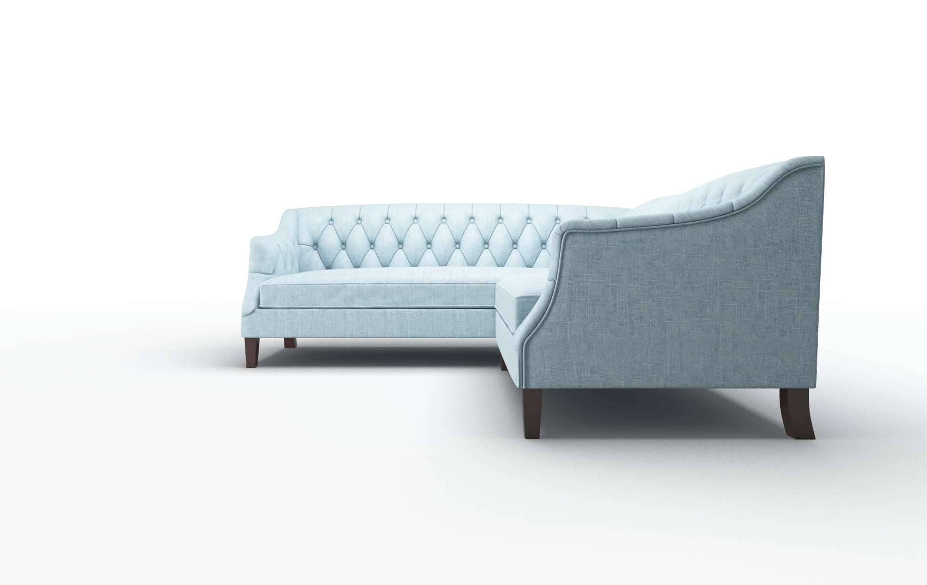 Shiraz Atlas Turquoise Sectional espresso legs 5