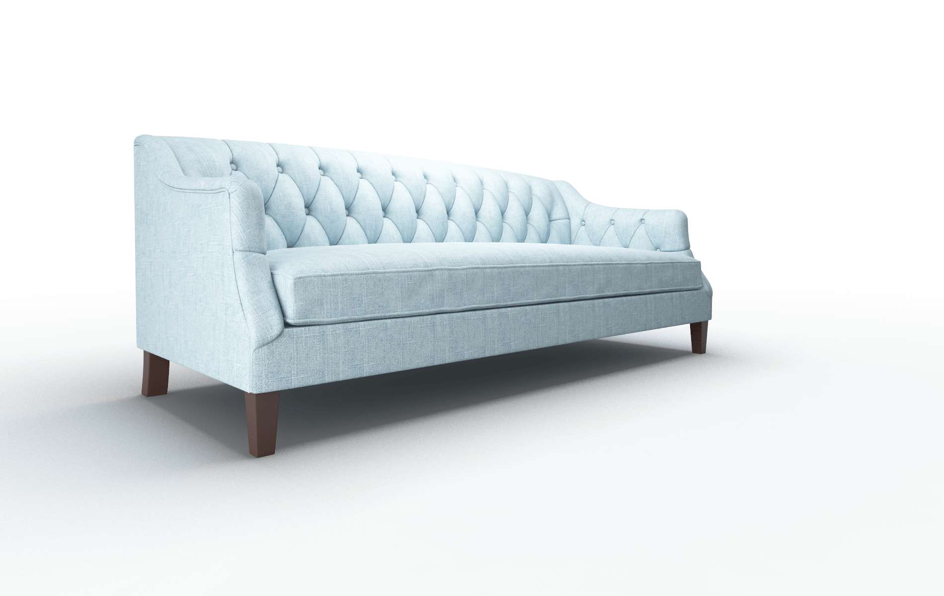 Shiraz Atlas Turquoise Sofa espresso legs 2