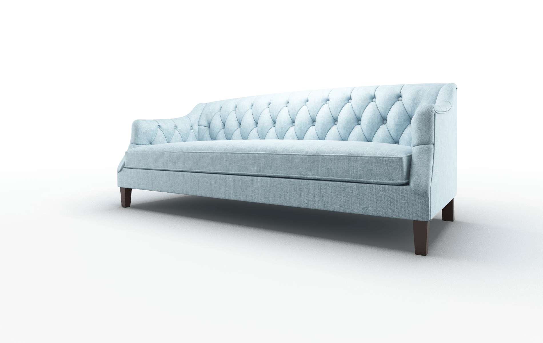 Shiraz Atlas Turquoise Sofa espresso legs 4