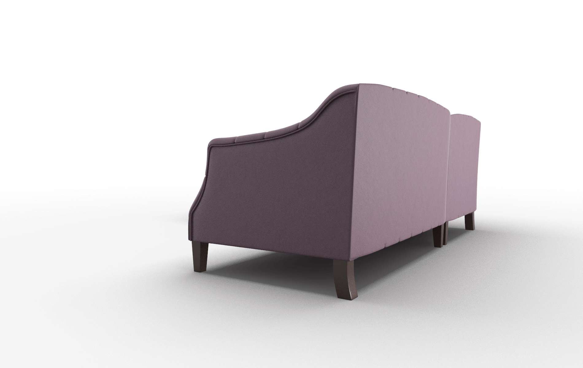 Shiraz Bella Aubergine Sectional espresso legs 4