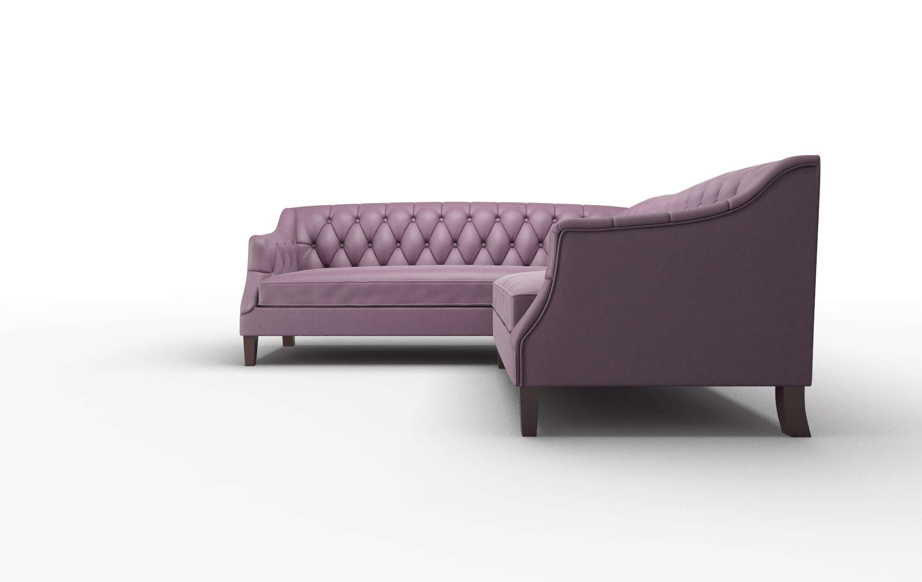 Shiraz Bella Aubergine Sectional espresso legs 5