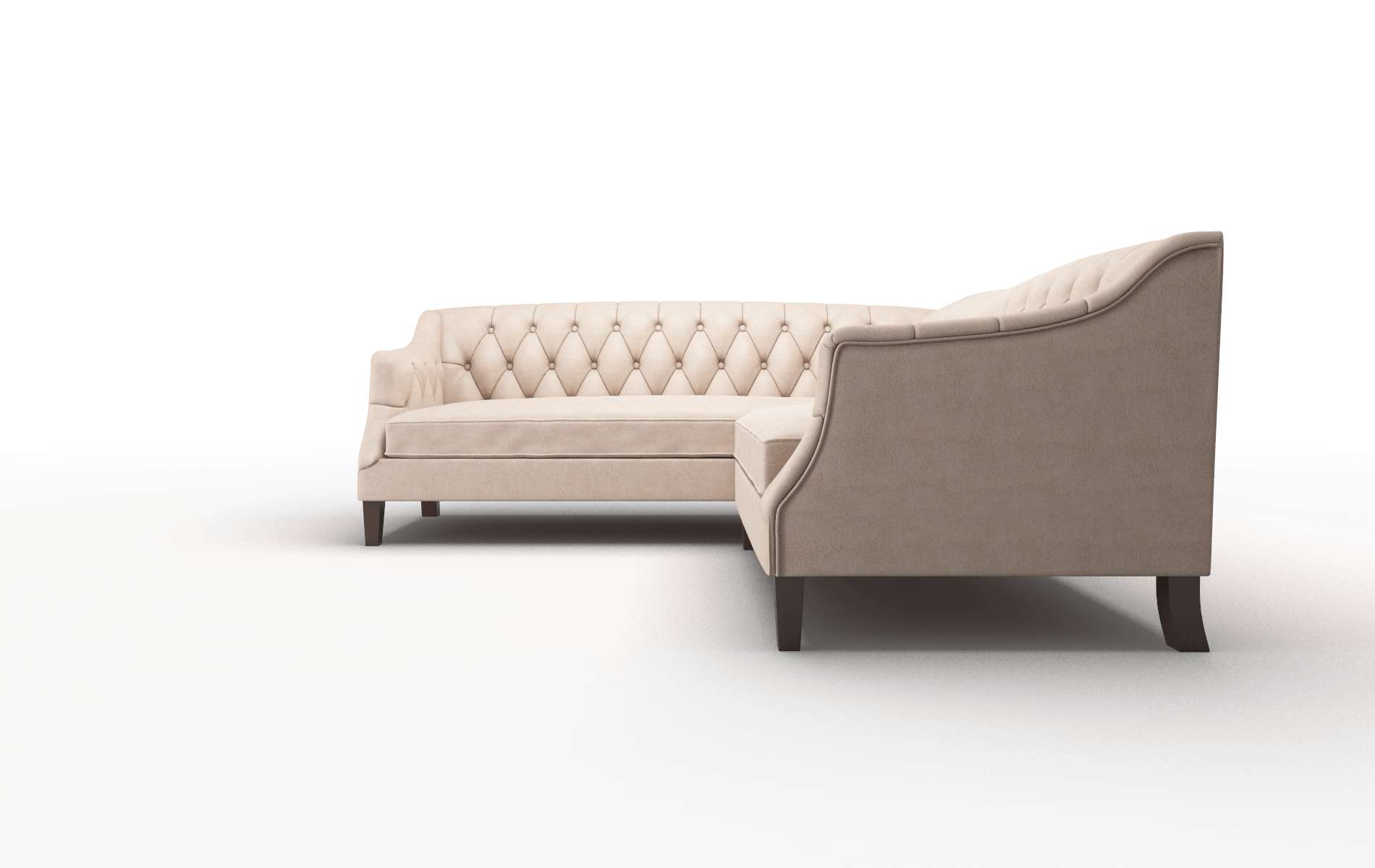 Shiraz Bella Pewter Sectional espresso legs 5