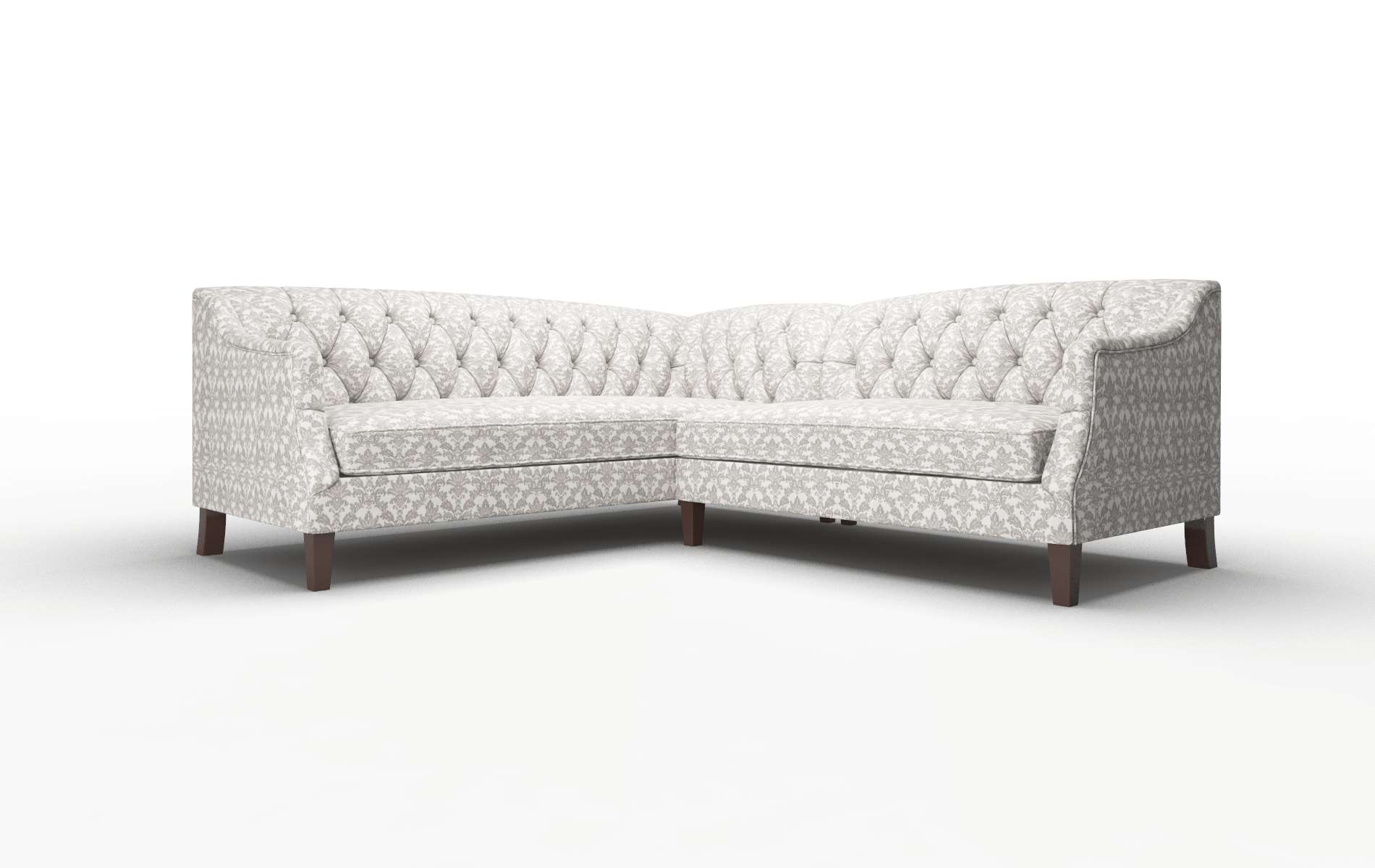 Shiraz Bergamo Dove Sectional espresso legs 1