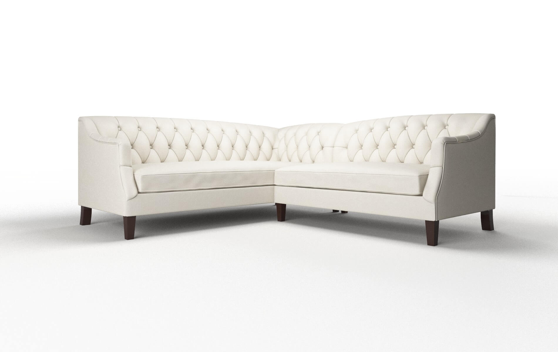 Shiraz Bungalow Ivory Sectional espresso legs 1