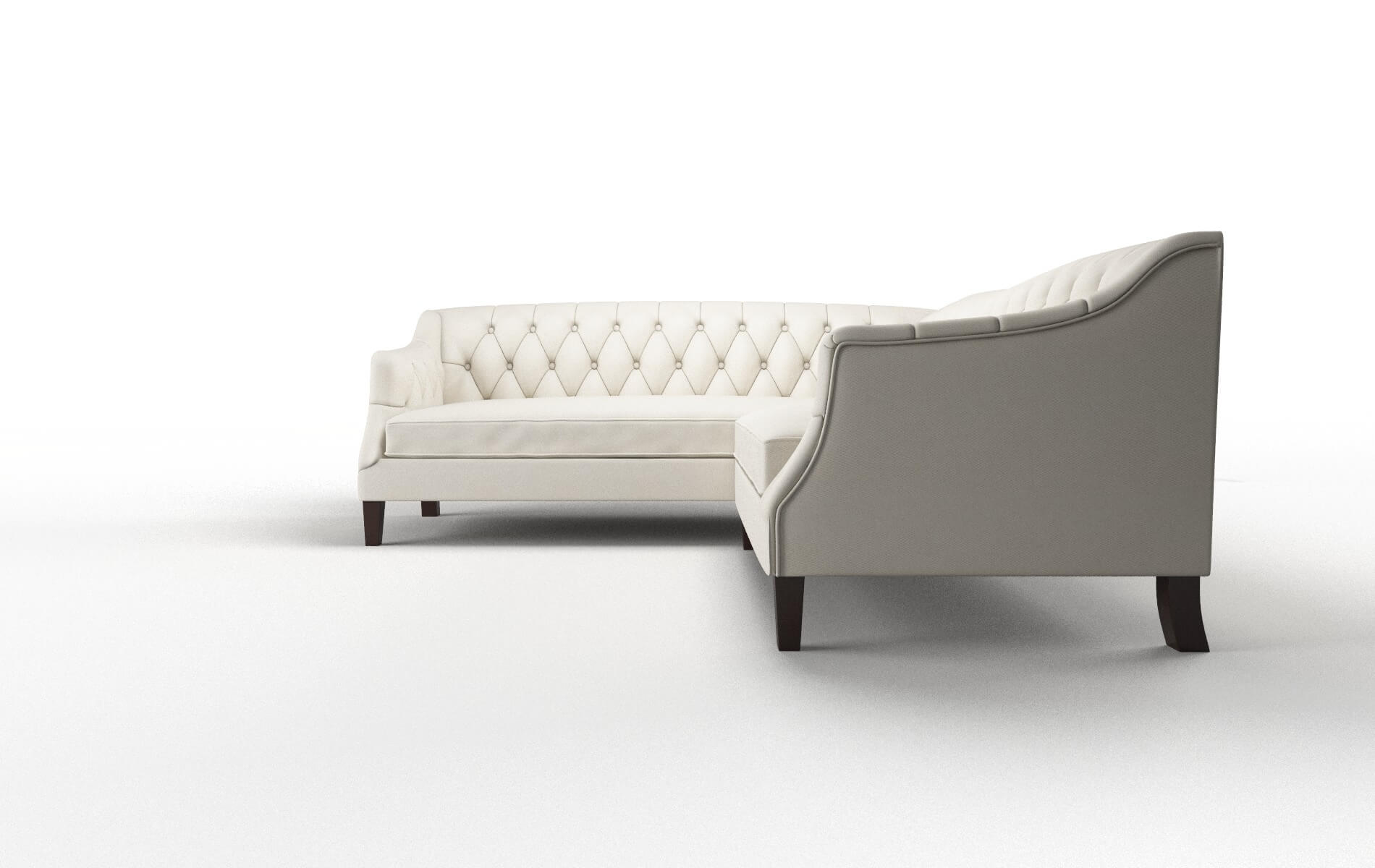 Shiraz Bungalow Ivory Sectional espresso legs 5