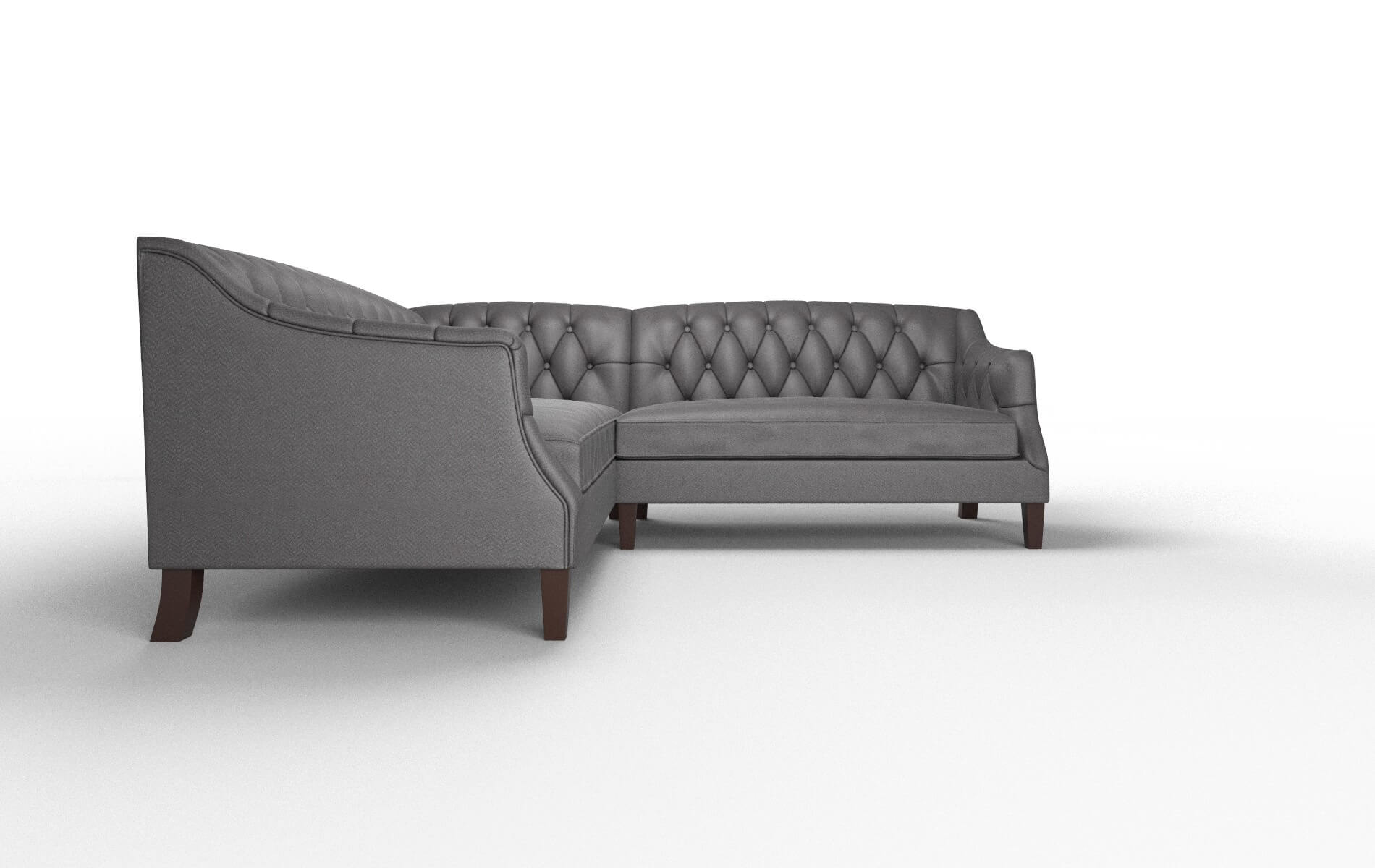Shiraz Catalina Charcoal Sectional espresso legs 2