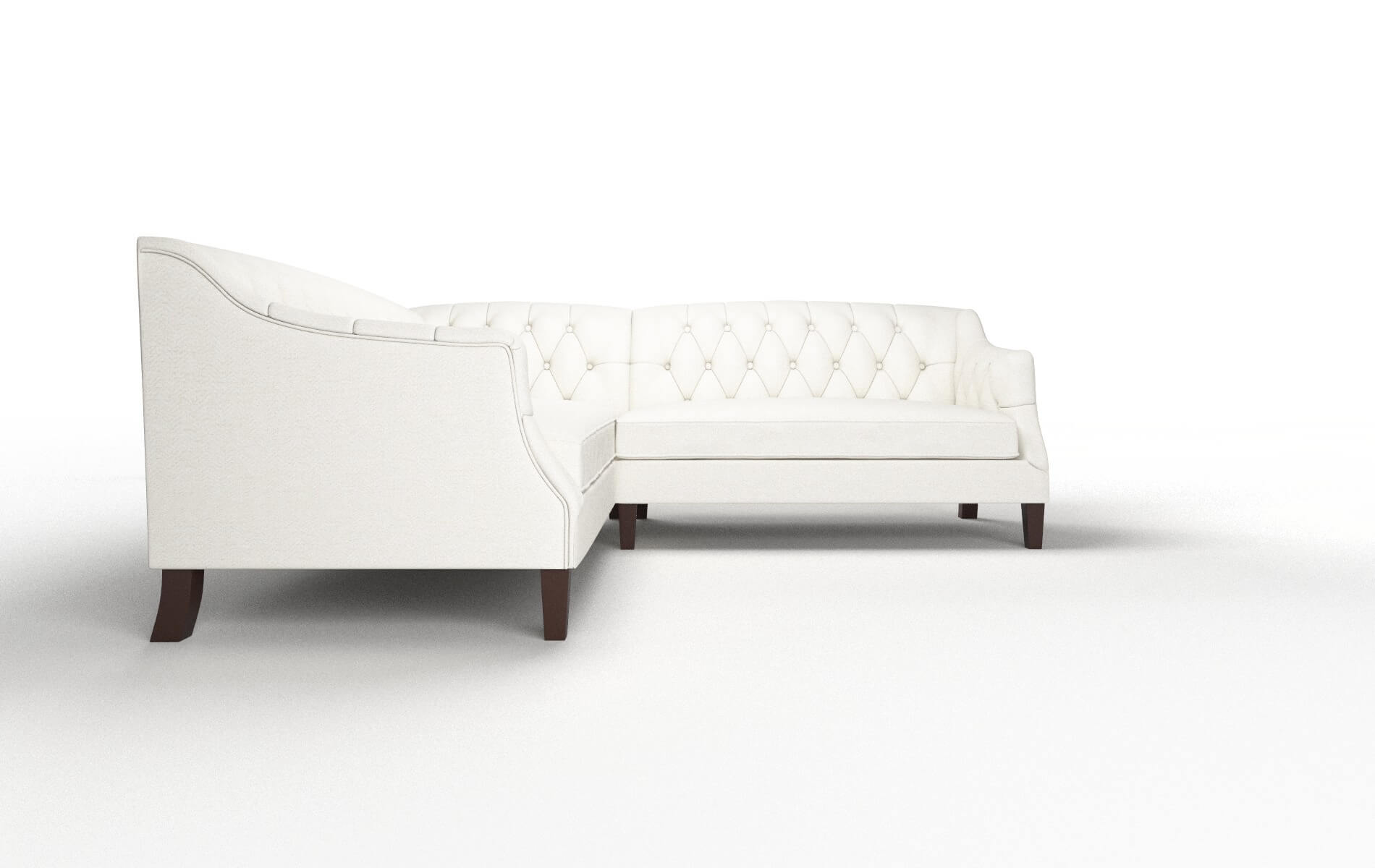 Shiraz Catalina Ivory Sectional espresso legs 2