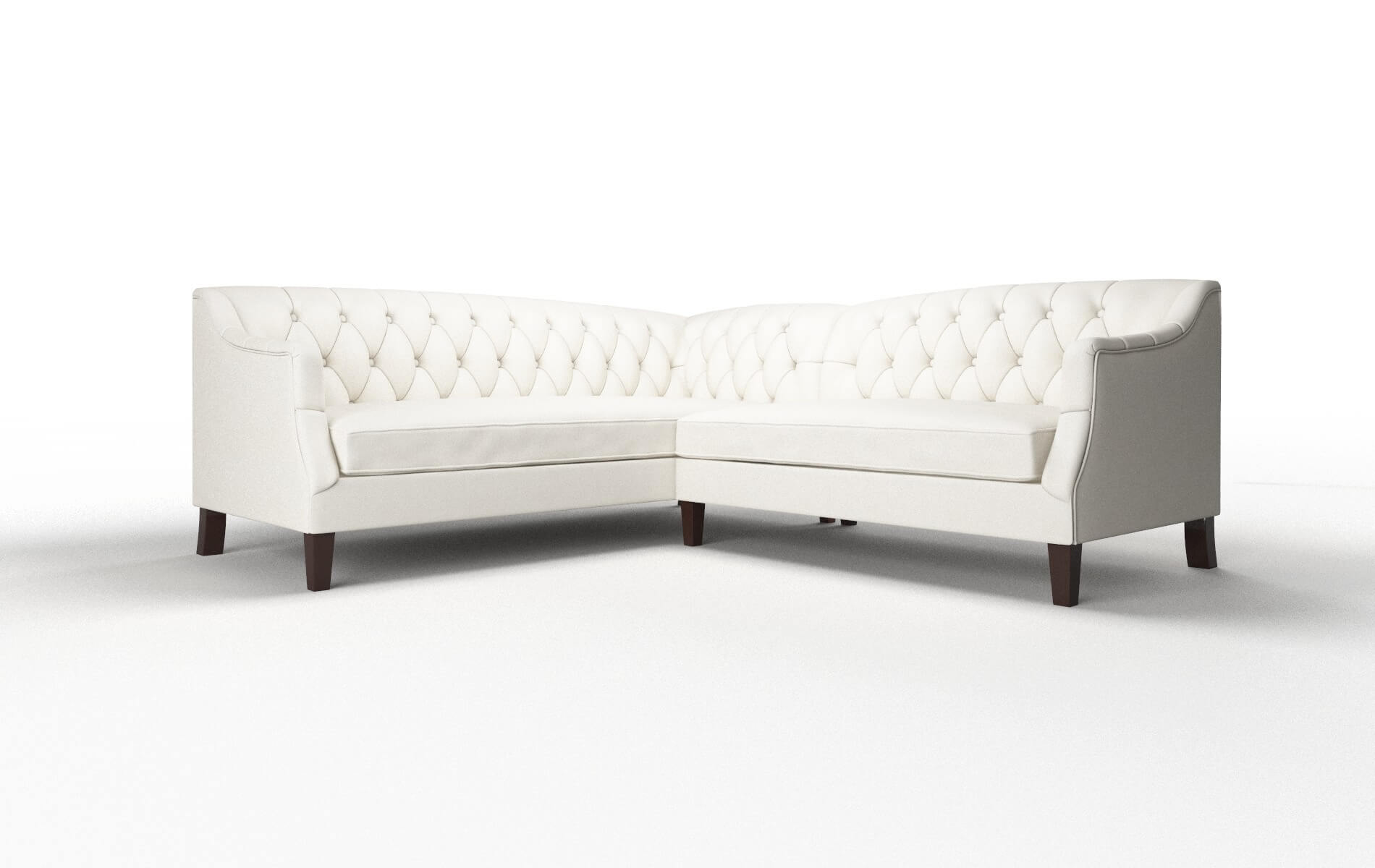 Shiraz Cosmo Ivory Sectional espresso legs 1