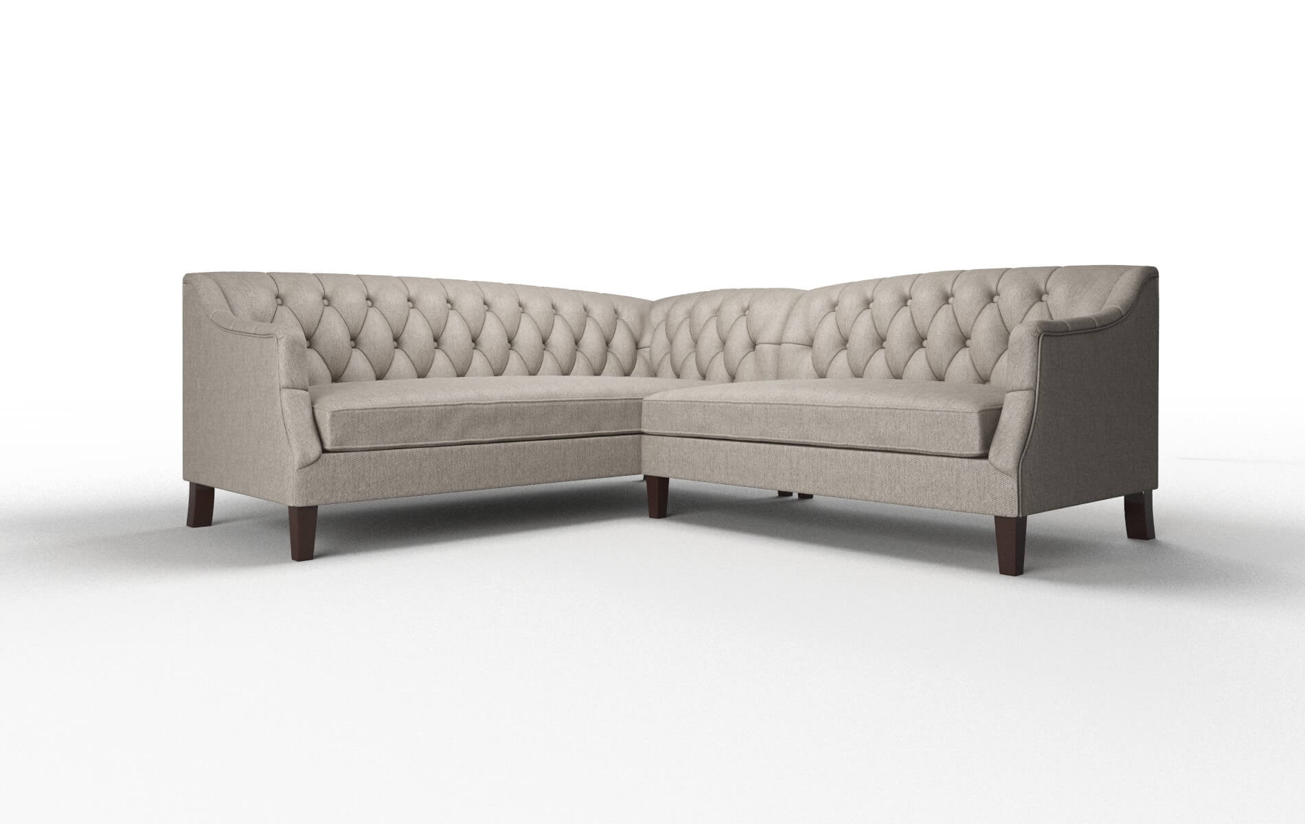 Shiraz Cosmo Taupe Sectional espresso legs 1