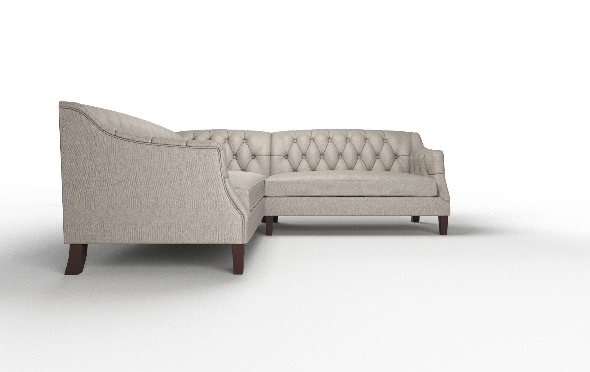 Shiraz Cosmo Taupe Sectional espresso legs 2