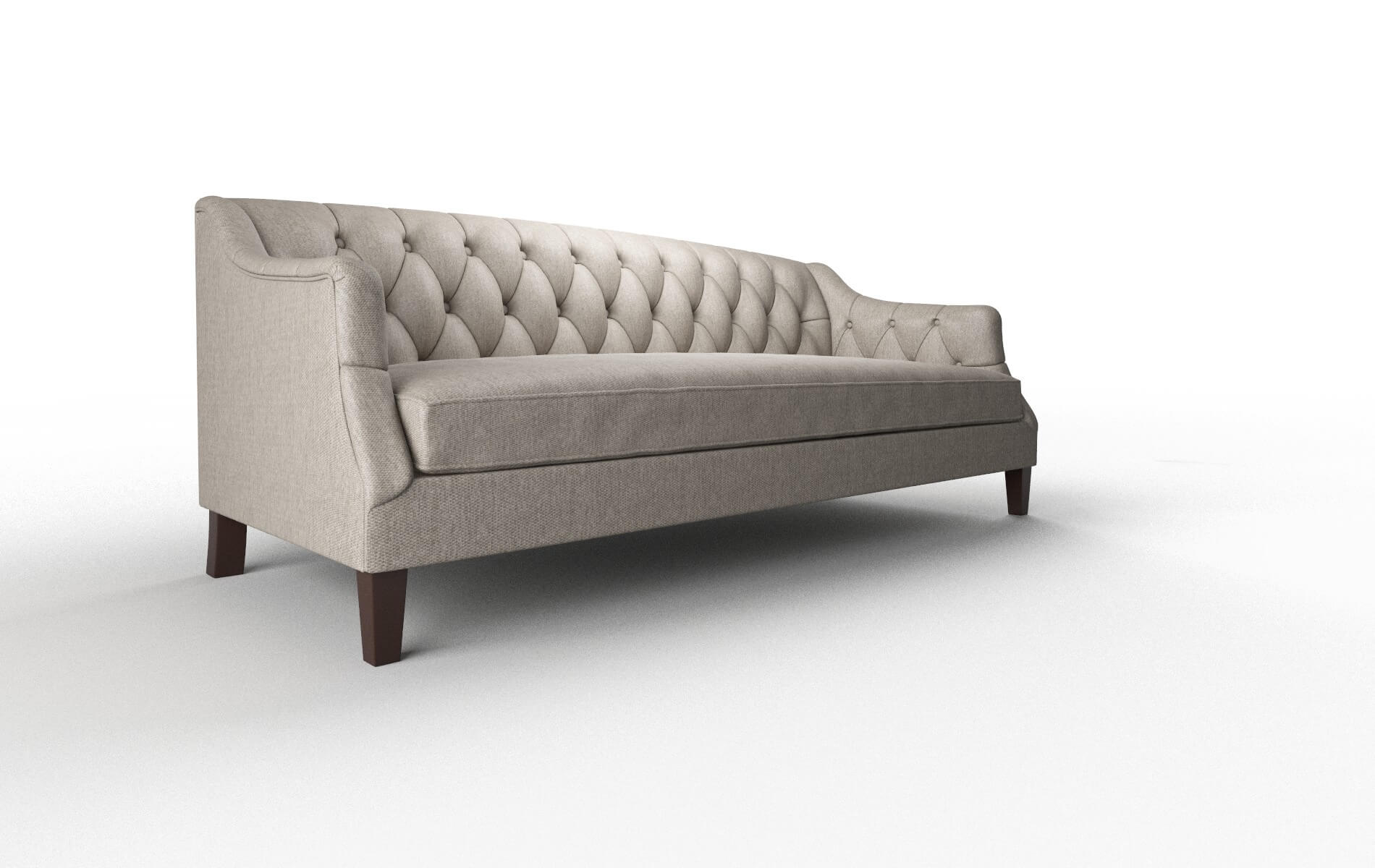 Shiraz Cosmo Taupe Sofa espresso legs 2