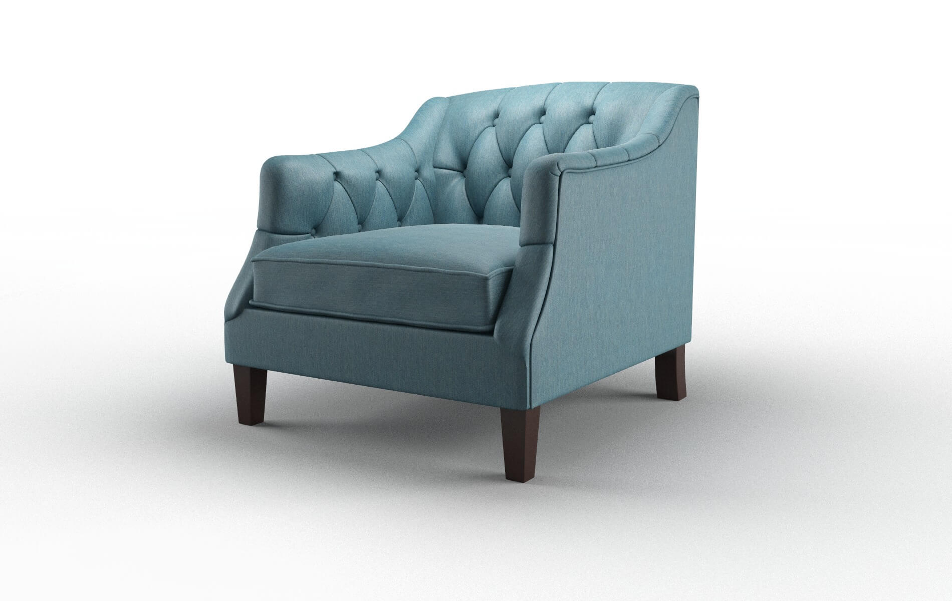 Shiraz Cosmo Teal Chair espresso legs 4