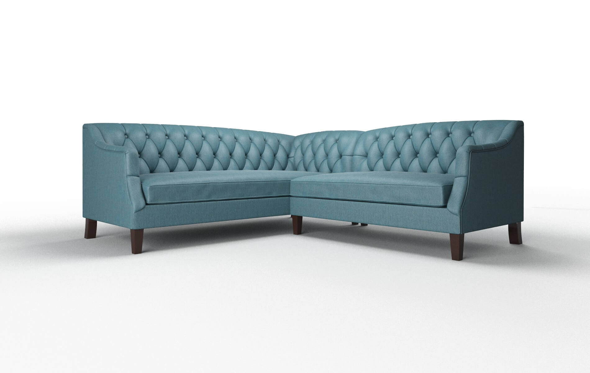 Shiraz Cosmo Teal Sectional espresso legs 1