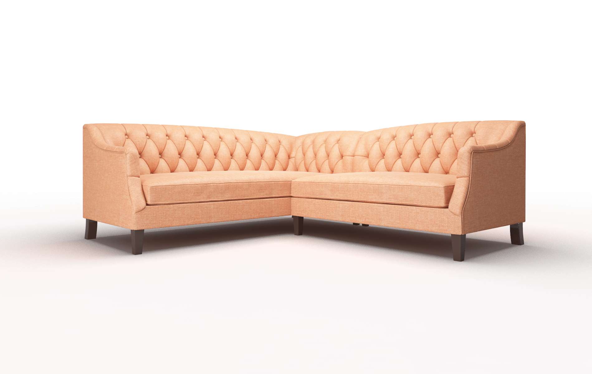 Shiraz Durham Tangerine Sectional espresso legs 1