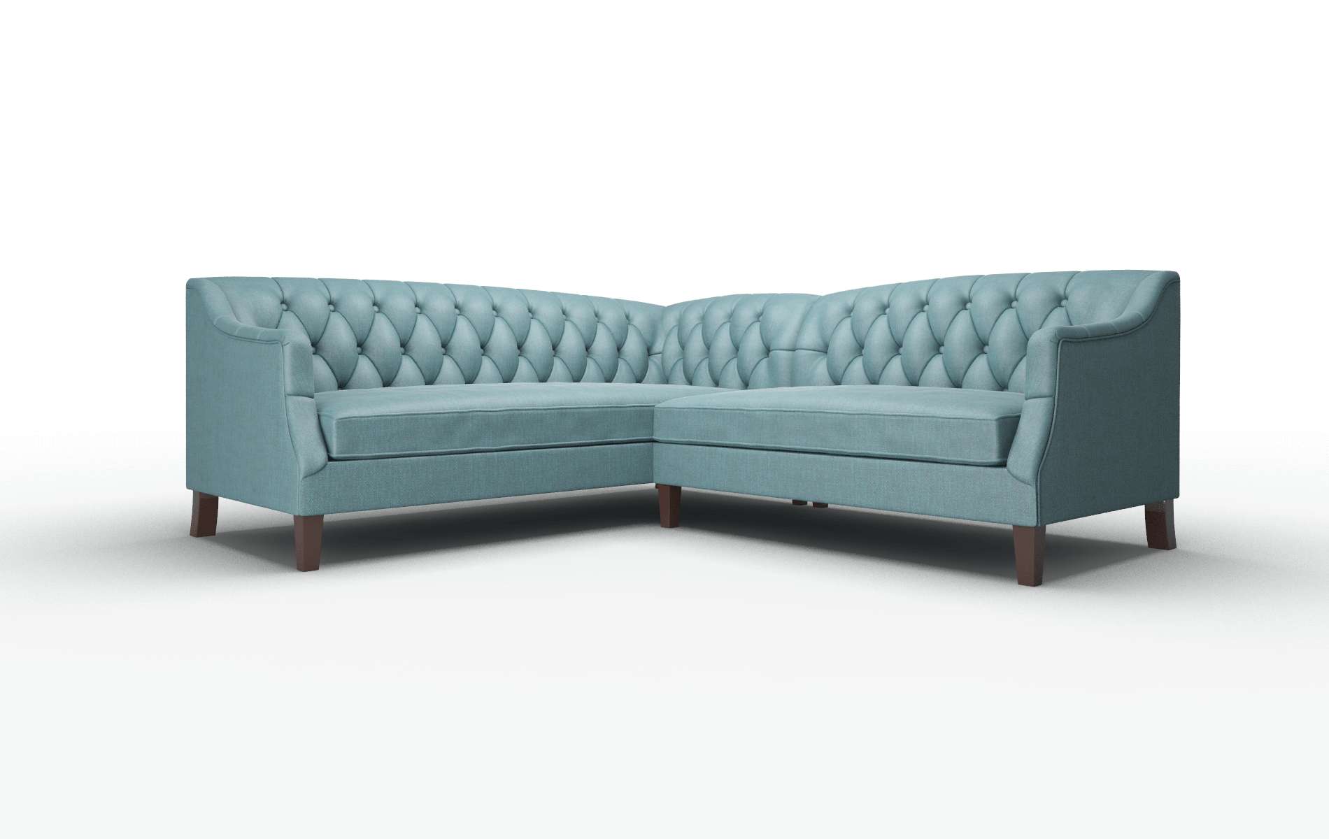 Shiraz Elliot Teal Sectional espresso legs 1