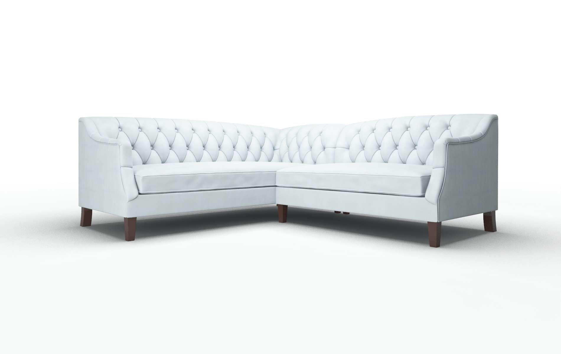Shiraz Hathaway Aqua Sectional espresso legs 1