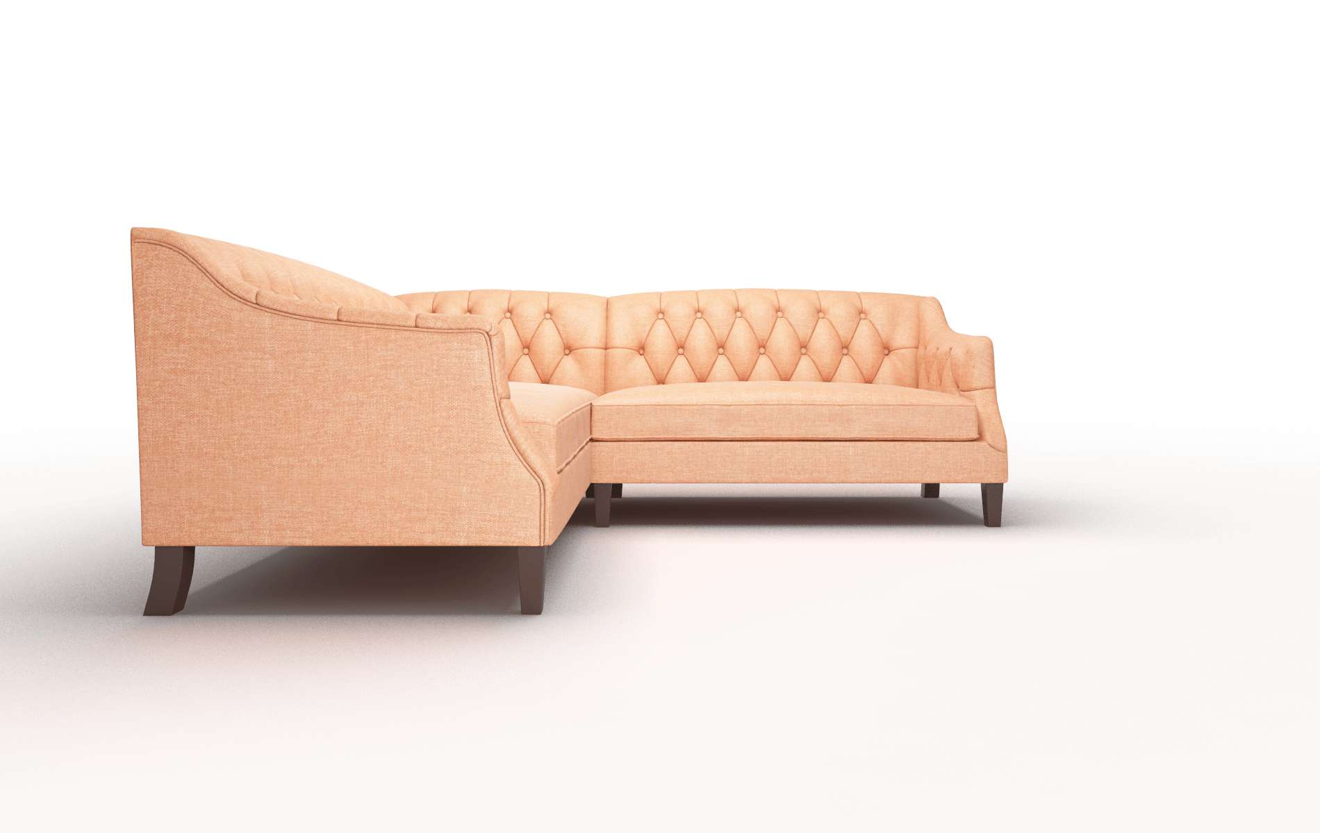 Shiraz Hepburn Appricot Sectional espresso legs 2