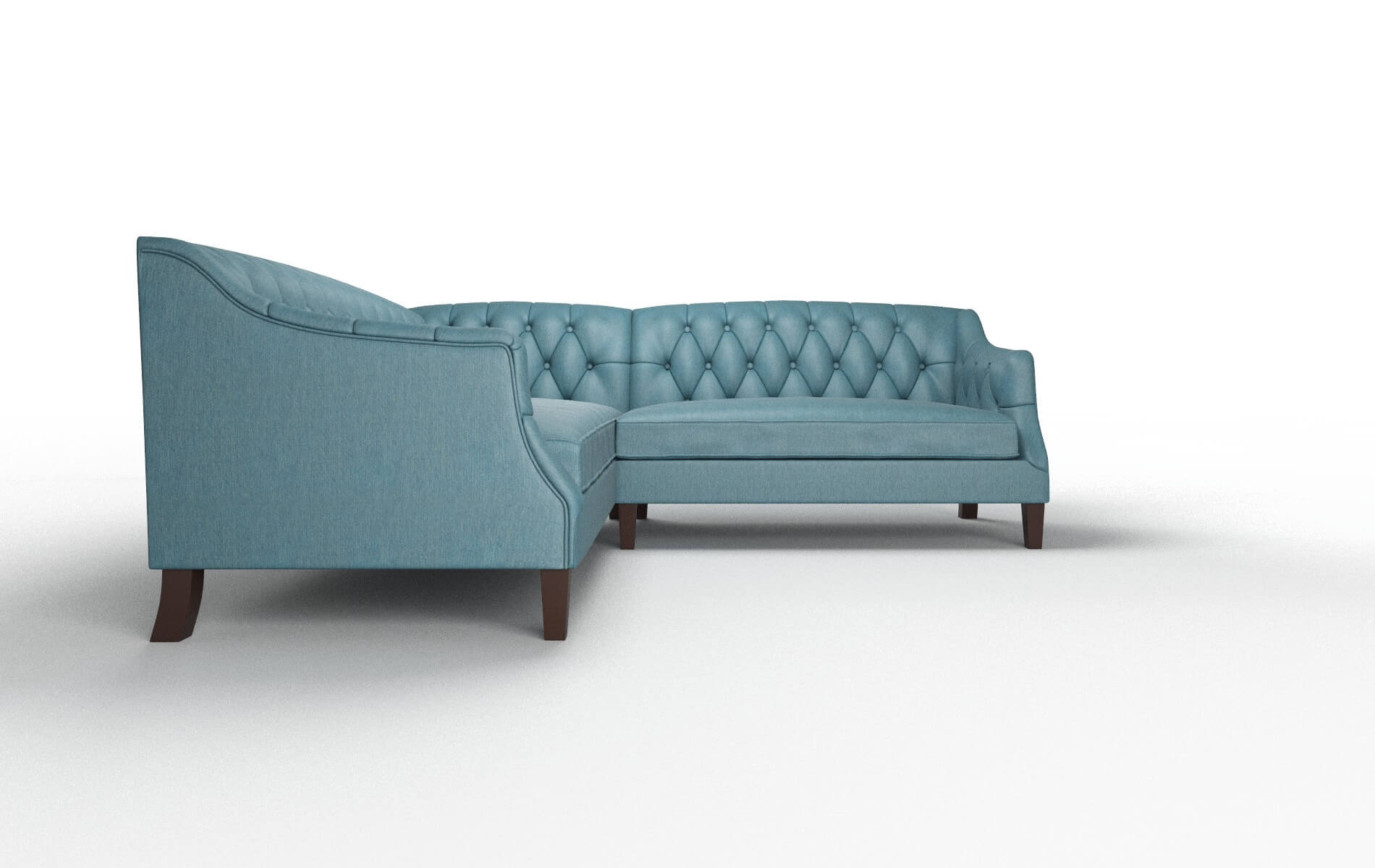 Shiraz Hepburn Teal Sectional espresso legs 2