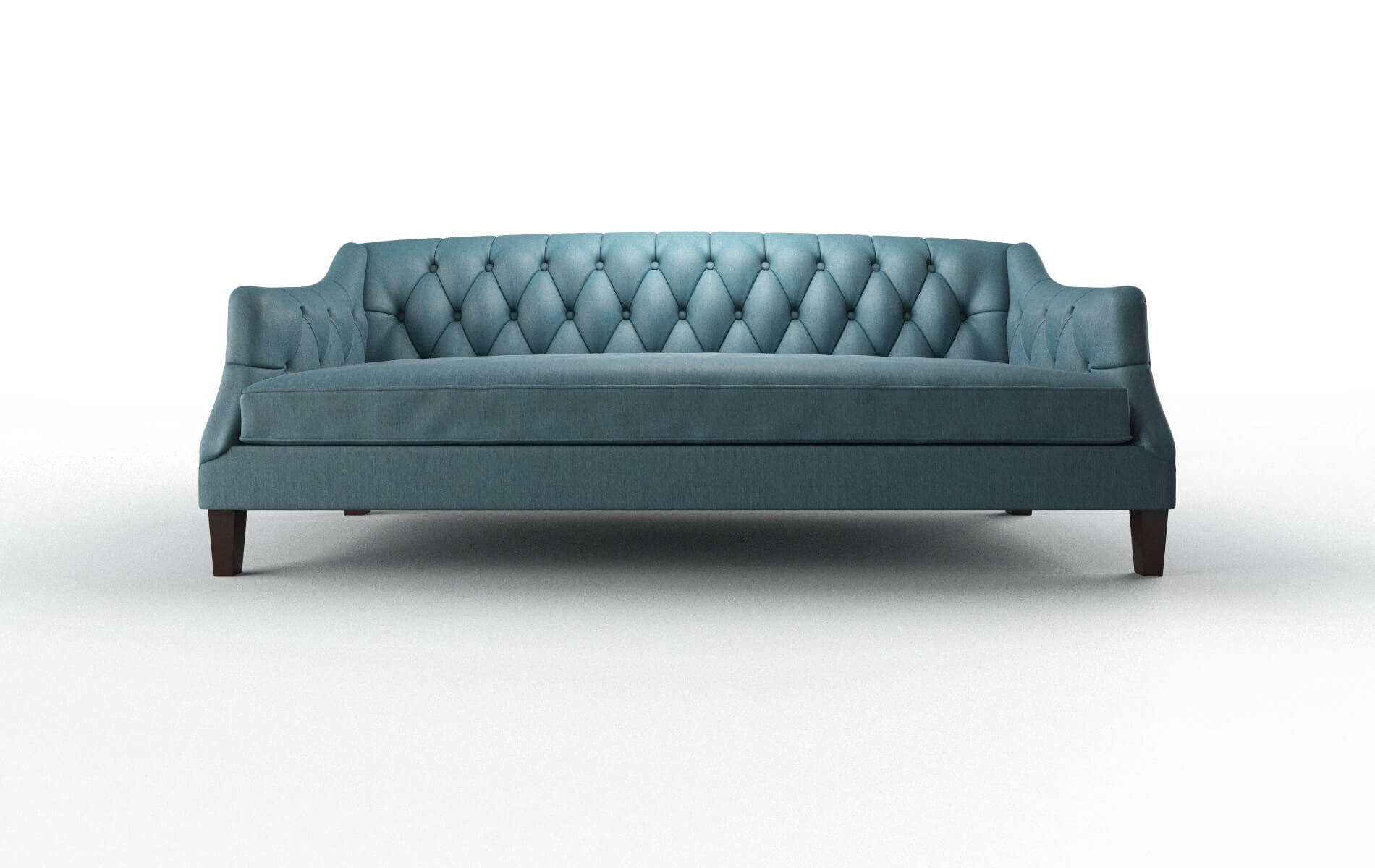 Shiraz Hepburn Teal Sofa espresso legs 1