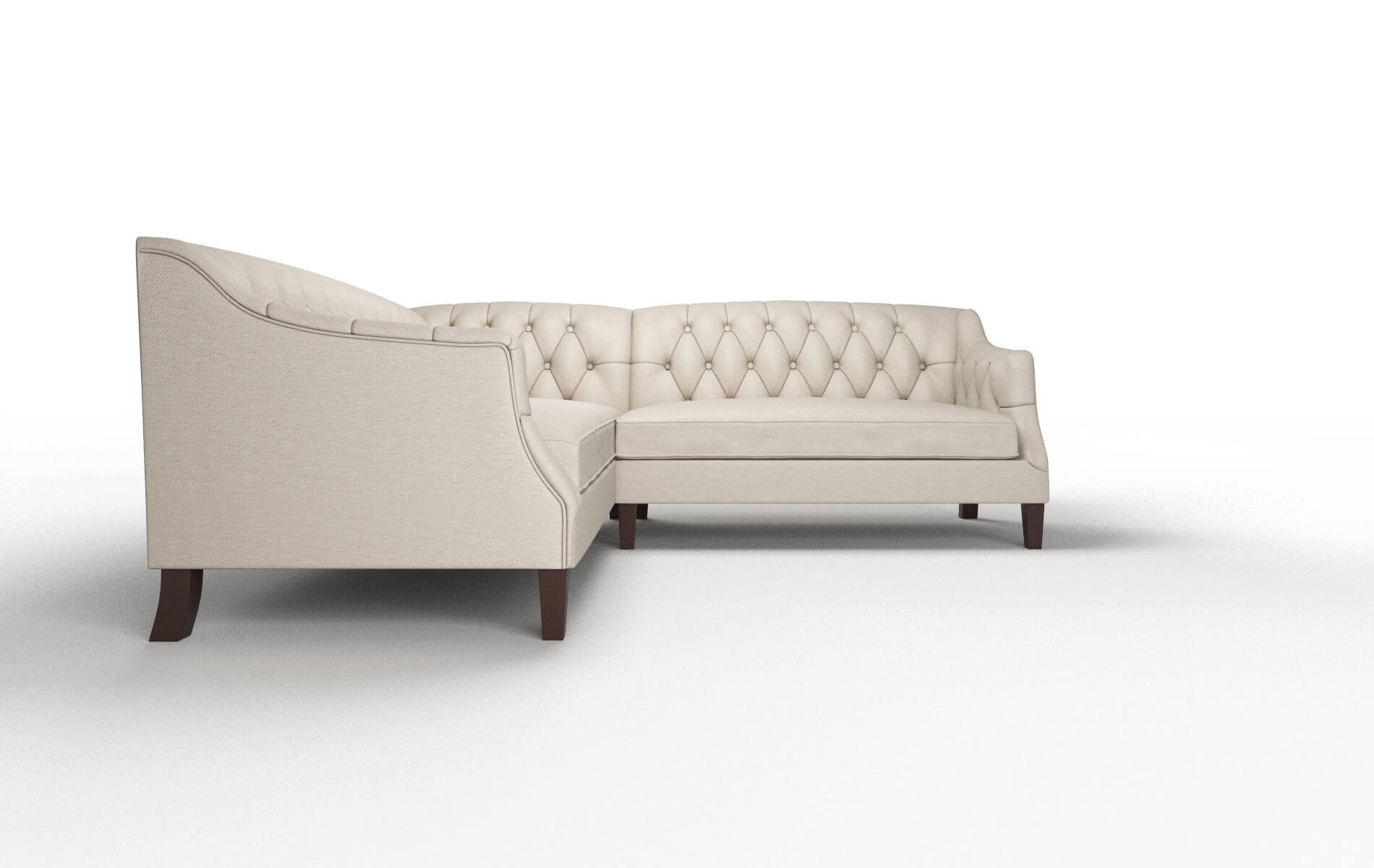 Shiraz Naples Almond Sectional espresso legs 2