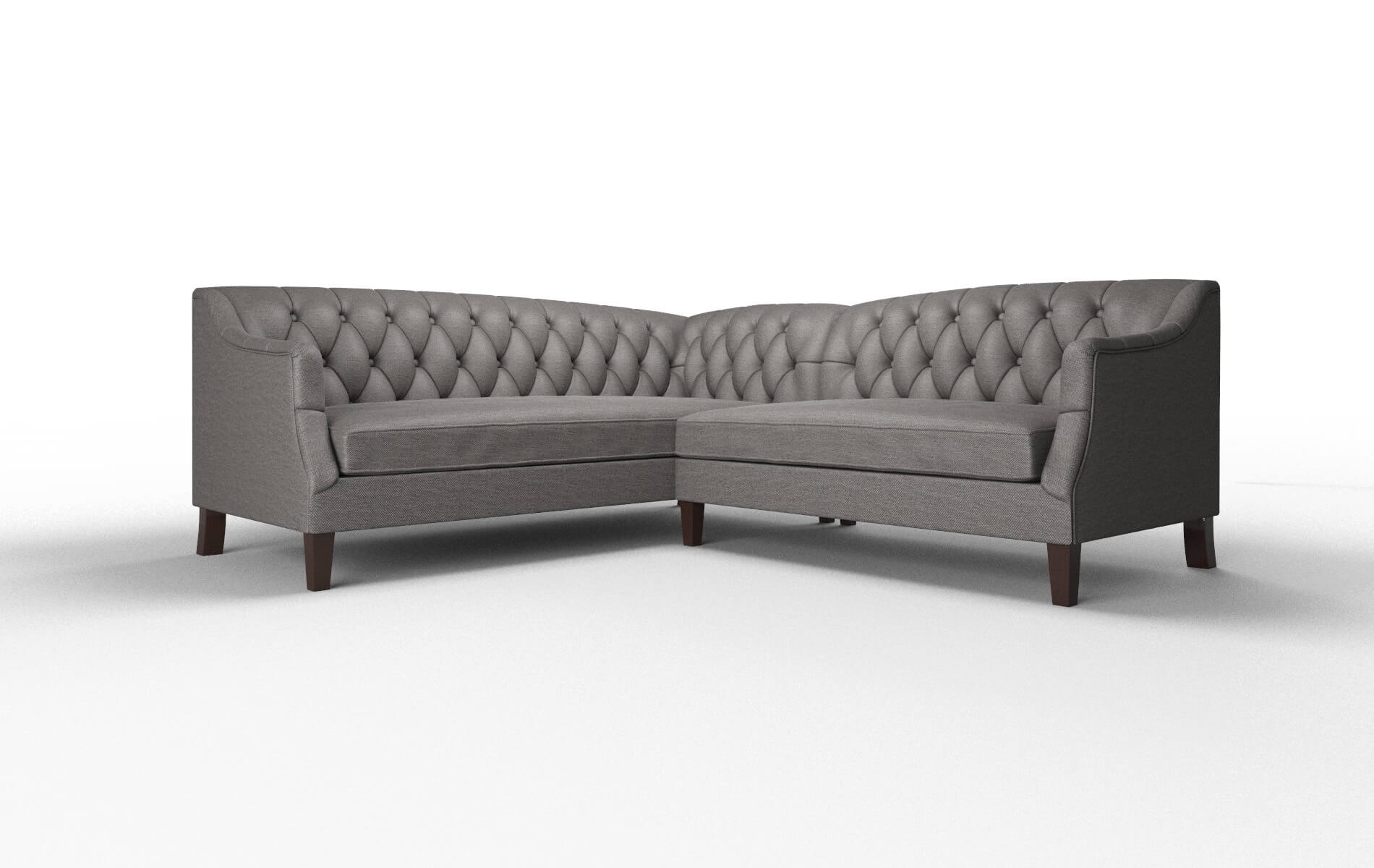 Shiraz Oscar Charcoal Sectional espresso legs 1