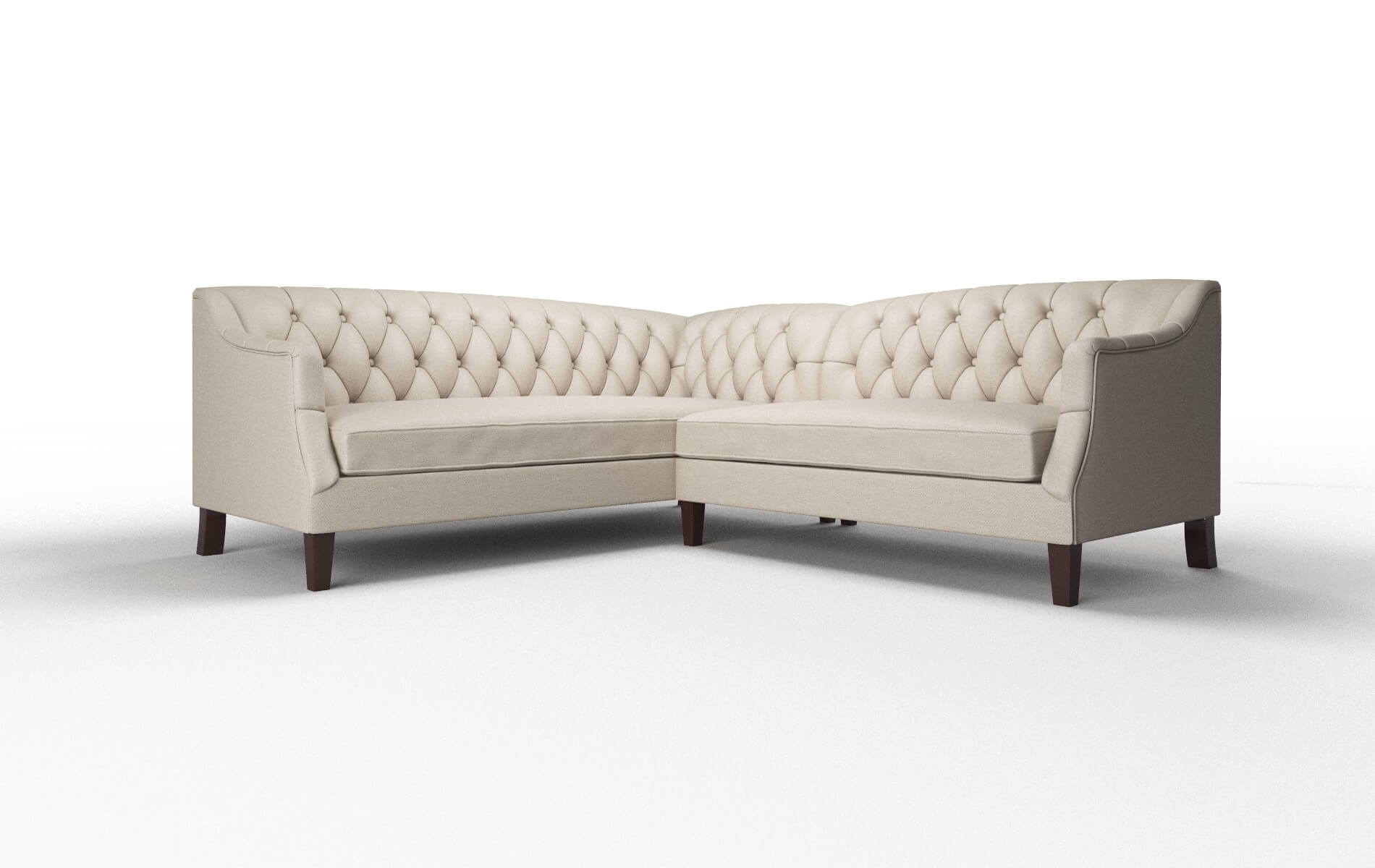 Shiraz Oscar Linen Sectional espresso legs 1