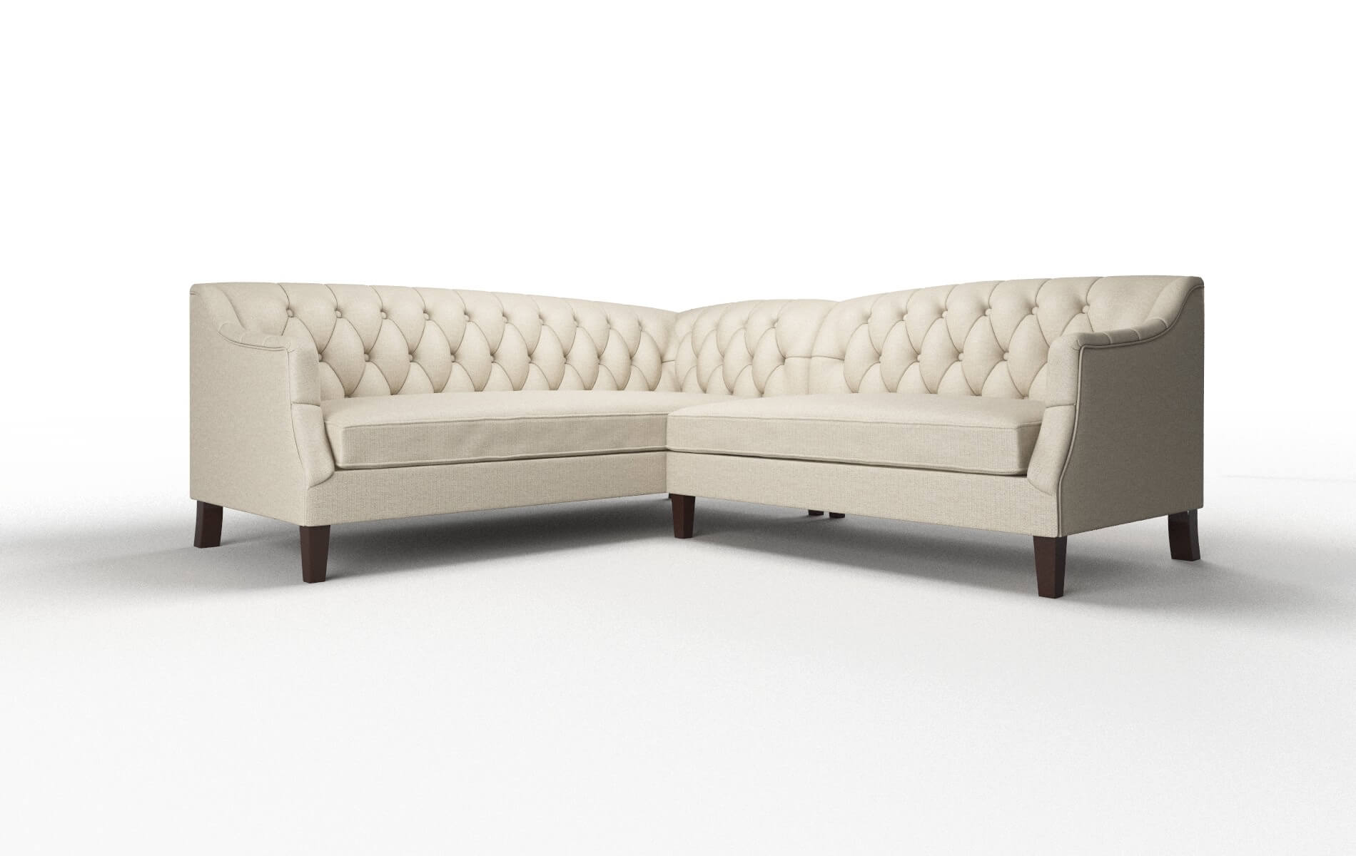 Shiraz Parker Linen Sectional espresso legs 1