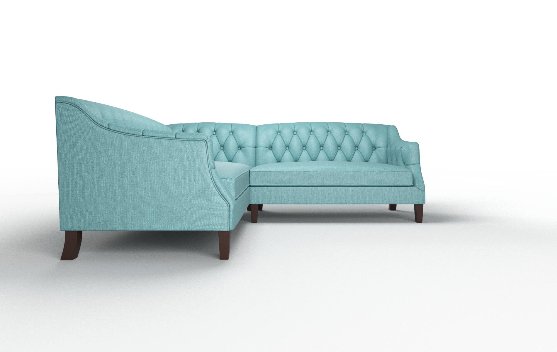 Shiraz Parker Turquoise Sectional espresso legs 2