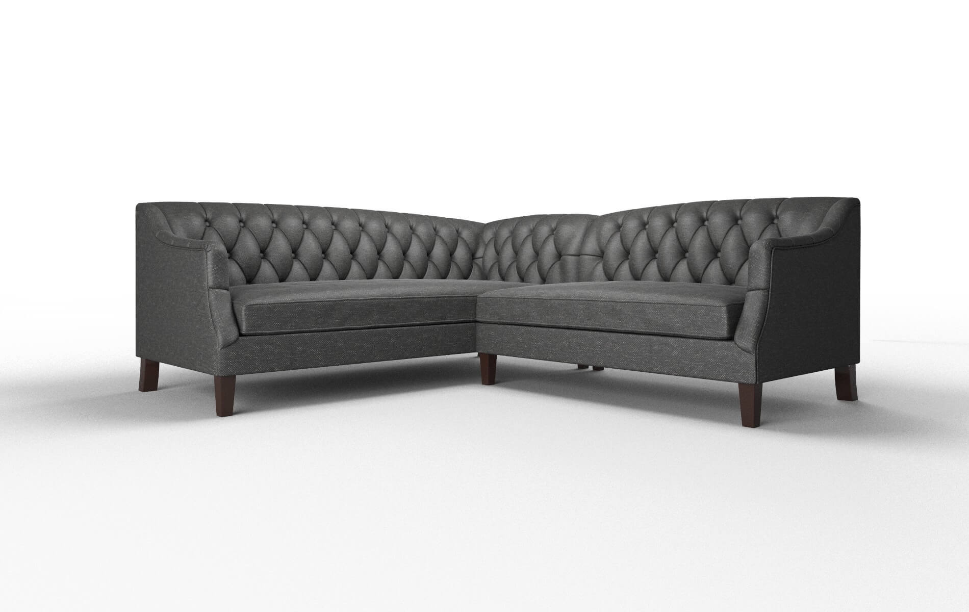 Shiraz Phoenix Charcoal Sectional espresso legs 1