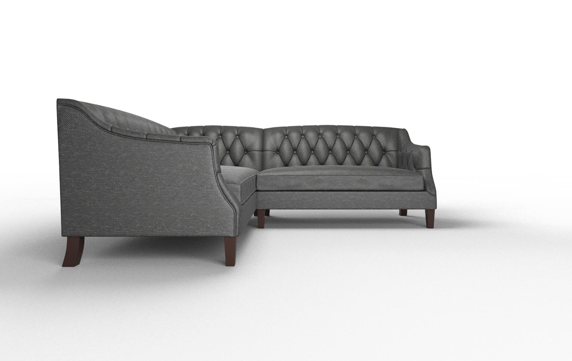 Shiraz Phoenix Charcoal Sectional espresso legs 2
