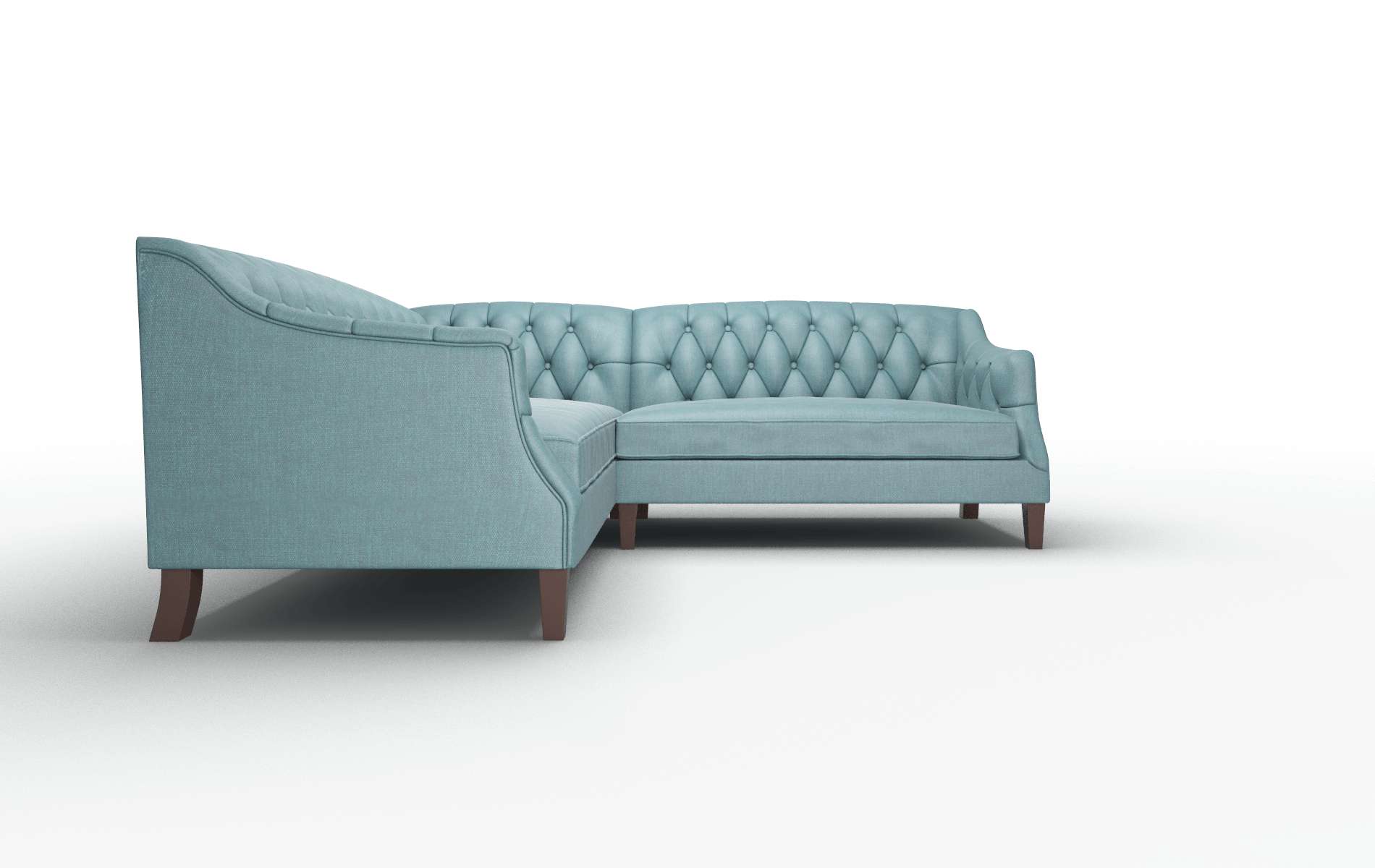Shiraz Rocket Peacock Sectional espresso legs 2