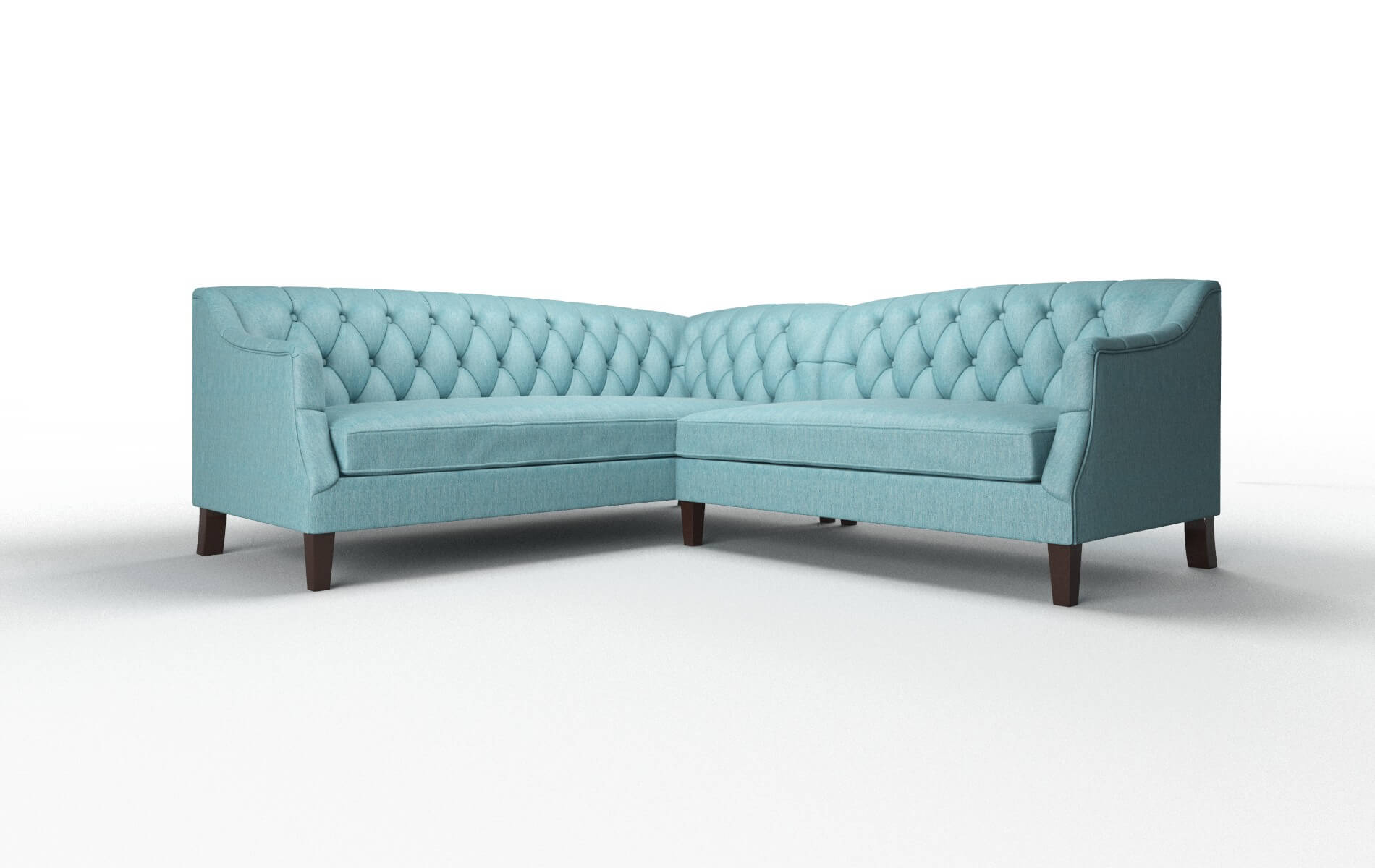 Shiraz Sorrento Denim Sectional espresso legs 1