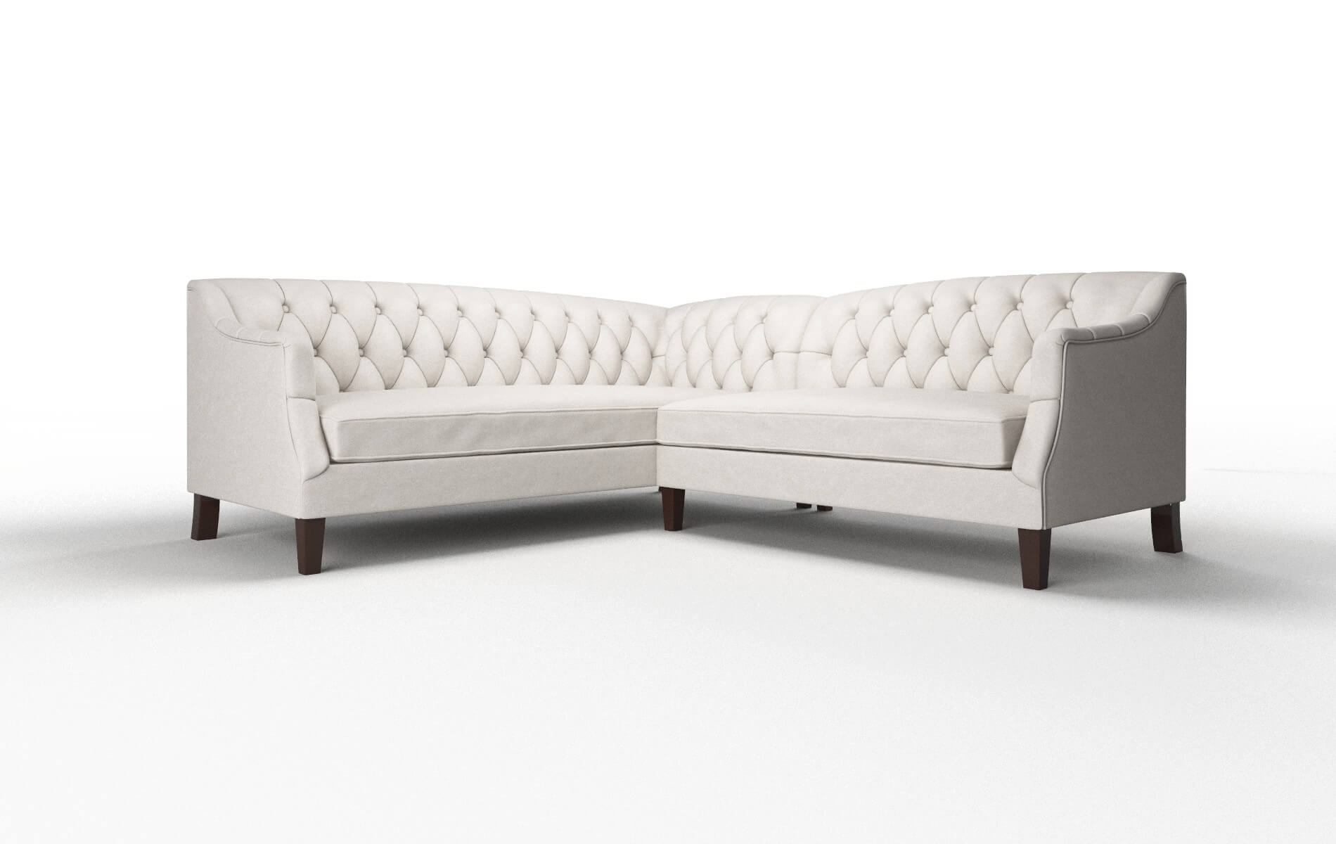 Shiraz Suave Dove Sectional espresso legs 1