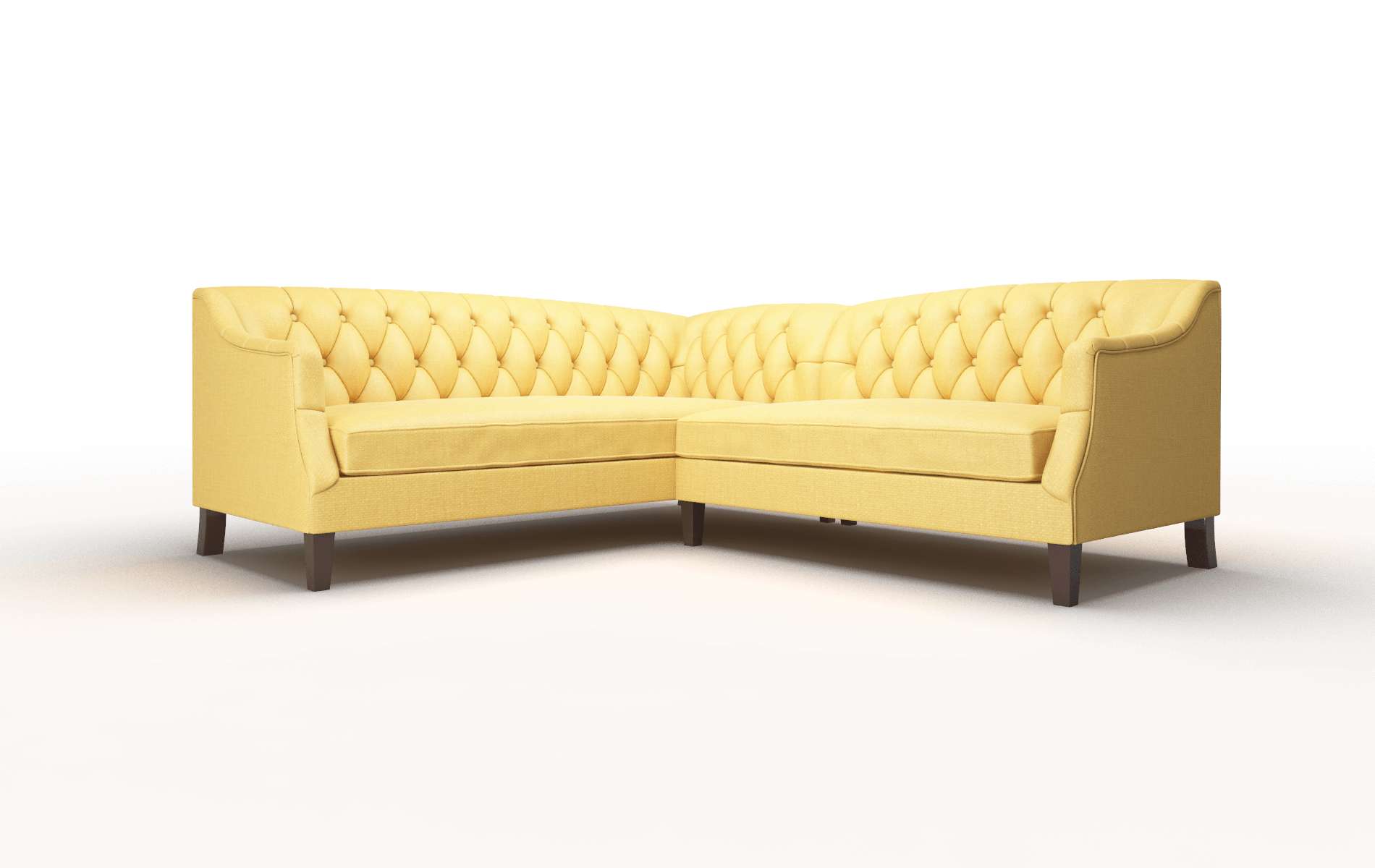Shiraz Tess Turmeric Sectional espresso legs 1
