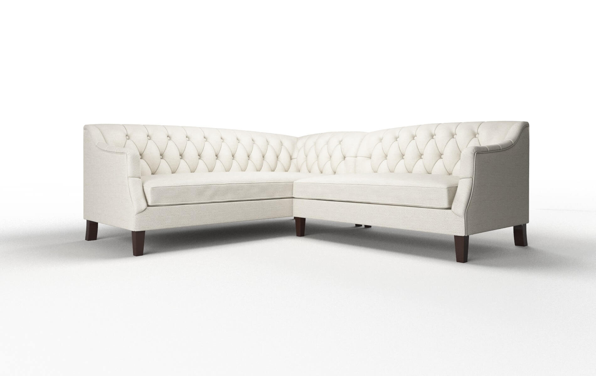 Shiraz Venus cream Sectional Espresso Legs  1