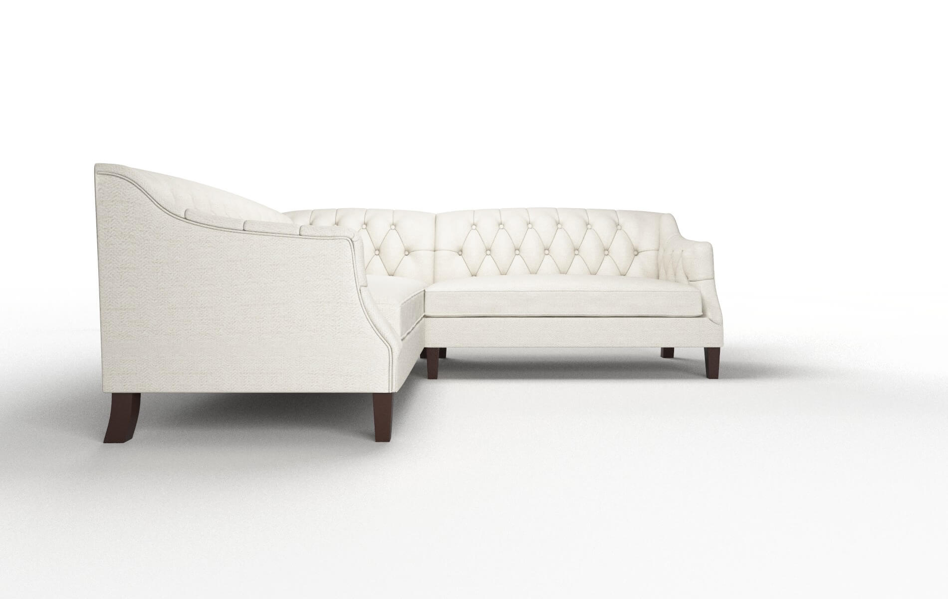 Shiraz Venus Cream Sectional espresso legs 2