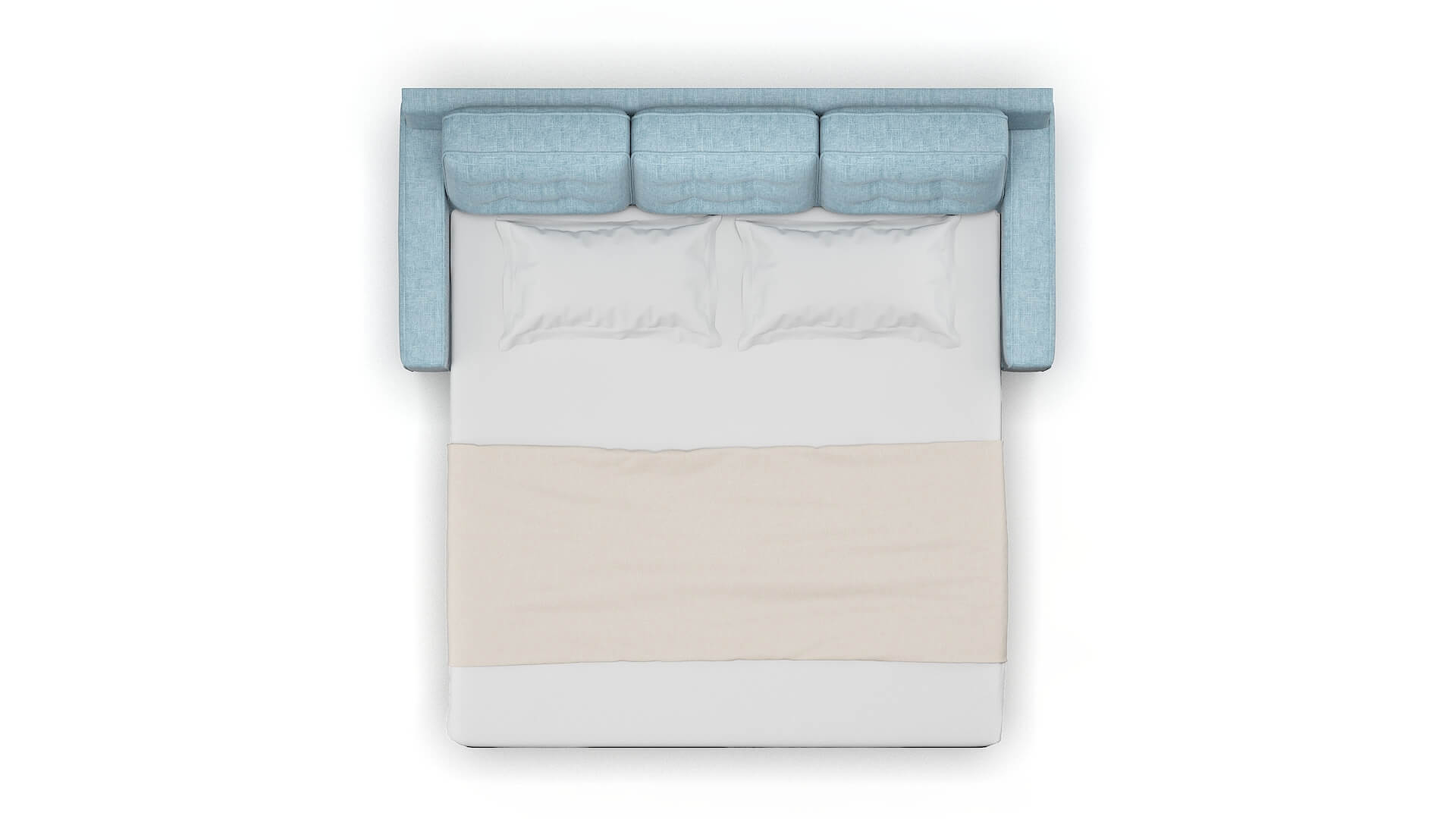 Alexandria Atlas Turquoise Sofa Sleeper Espresso legs 3