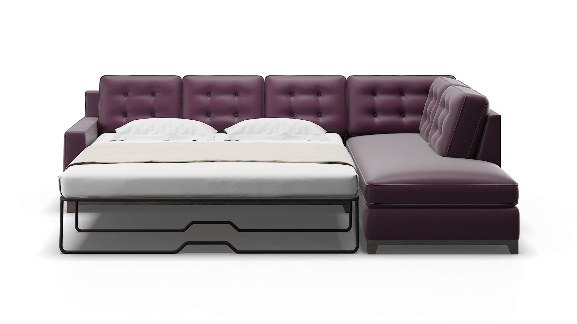 Alexandria Bella Aubergine Panel Sleeper Espresso legs 1