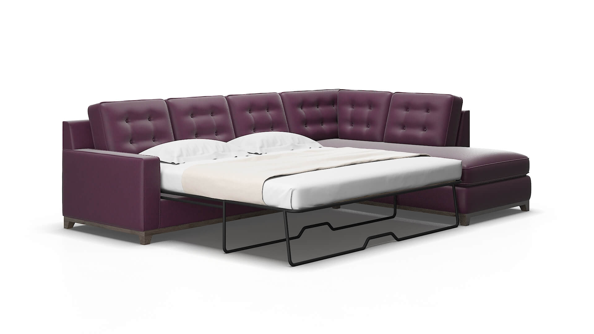 Alexandria Bella Aubergine Panel Sleeper espresso legs 2