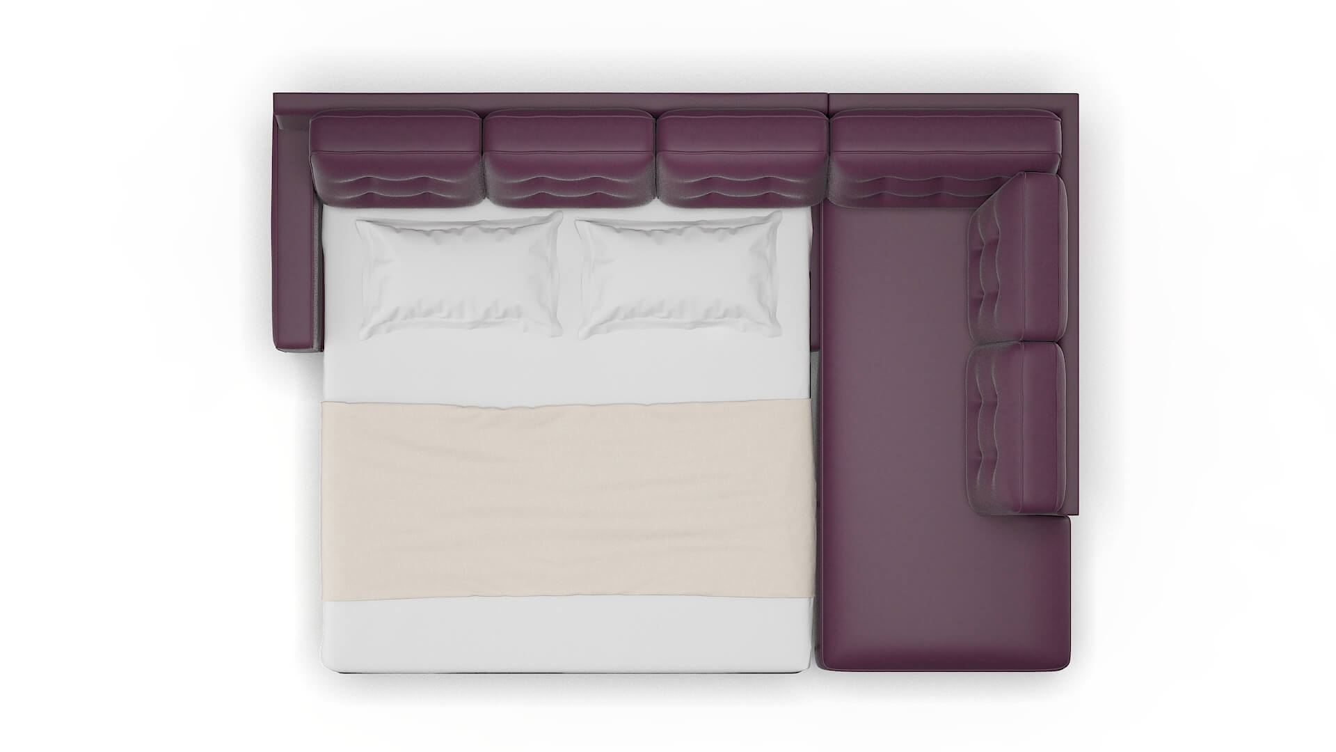 Alexandria Bella Aubergine Panel Sleeper Espresso legs 3