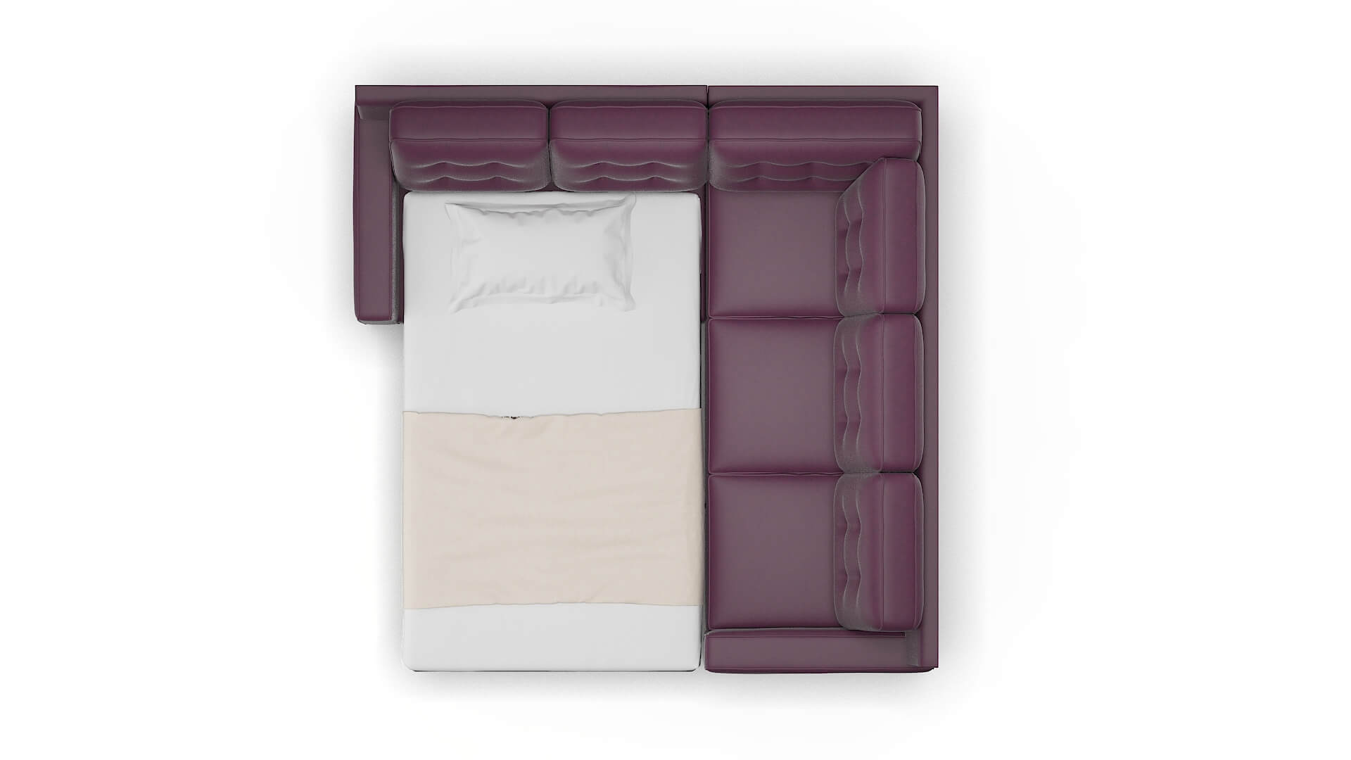 Alexandria Bella Aubergine Sectional Sleeper Espresso legs 3