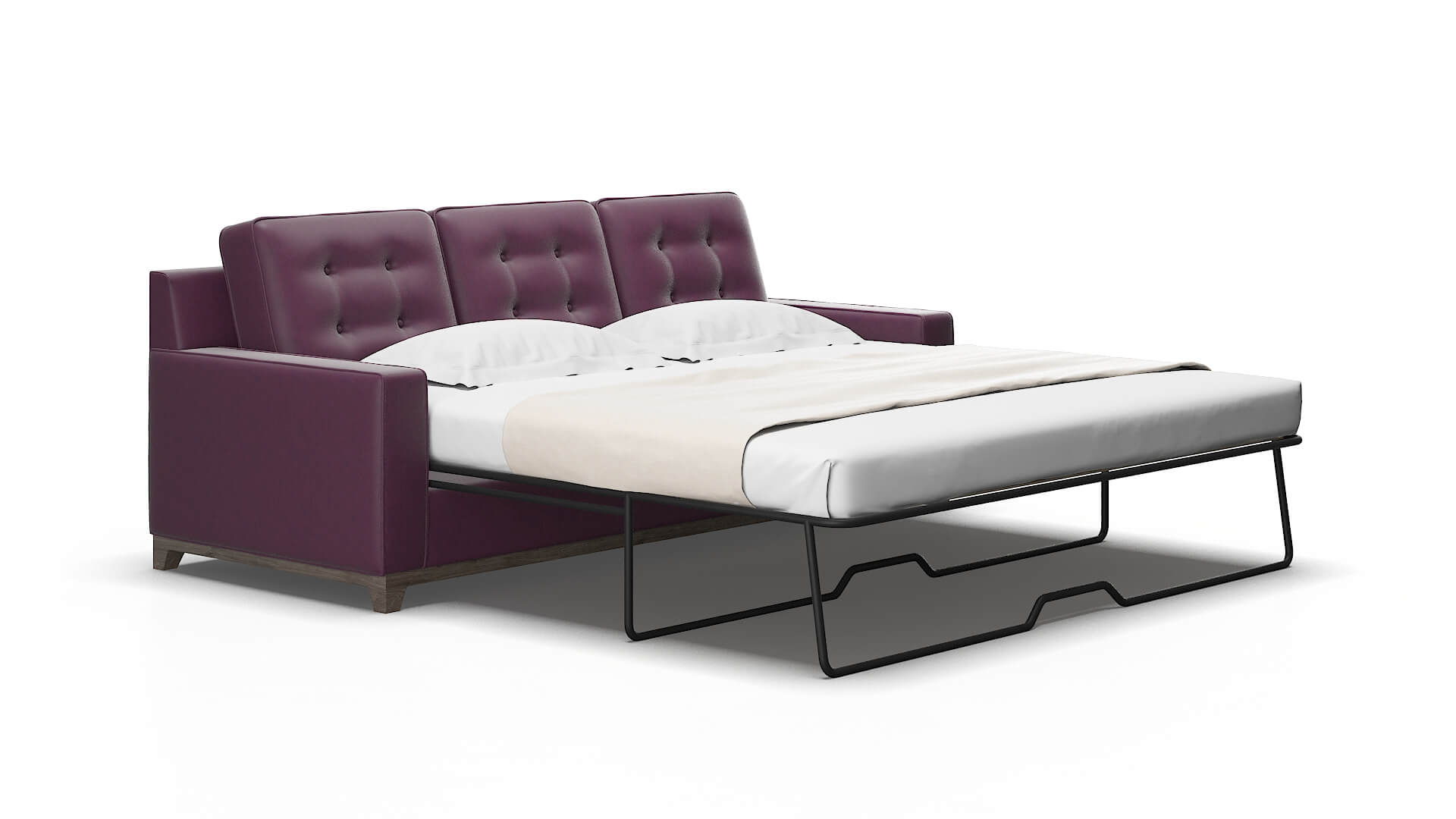 Alexandria Bella Aubergine Sofa Sleeper espresso legs 2