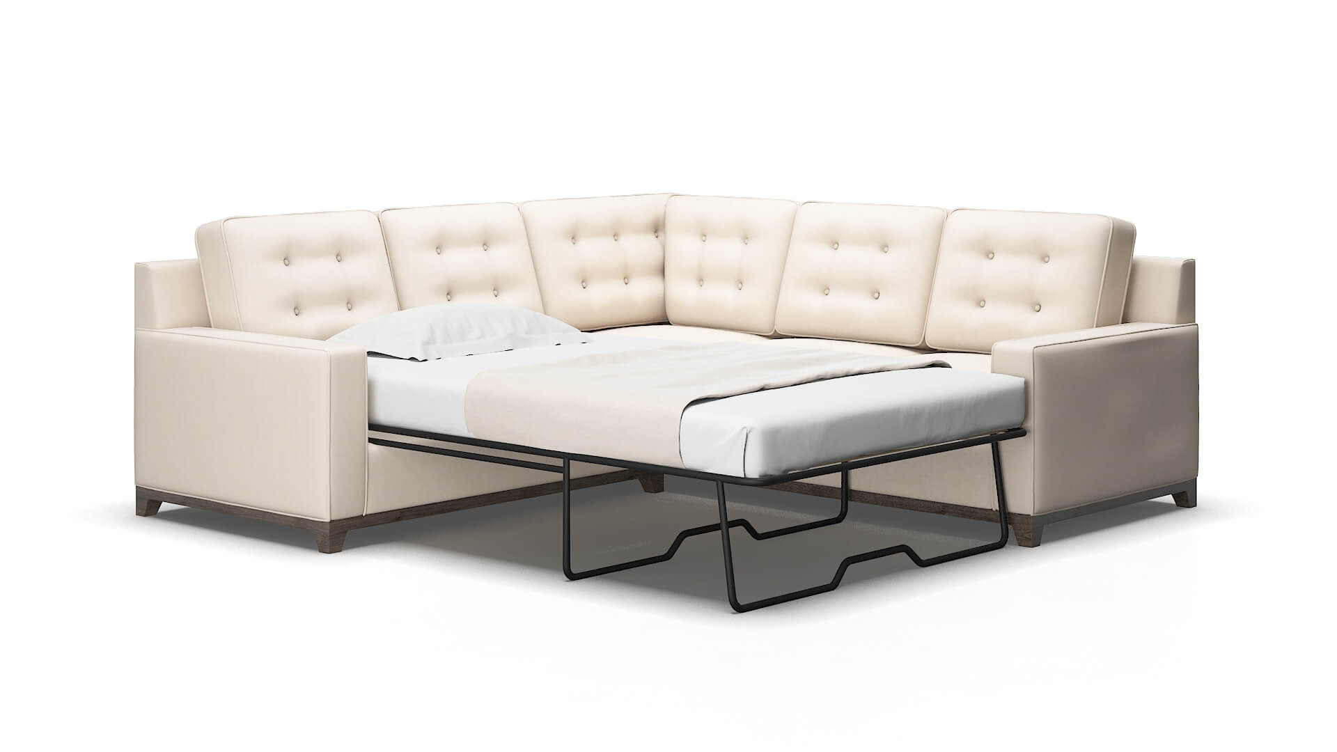Alexandria Bella buckwheat Sectional sleeper Espresso Legs  2