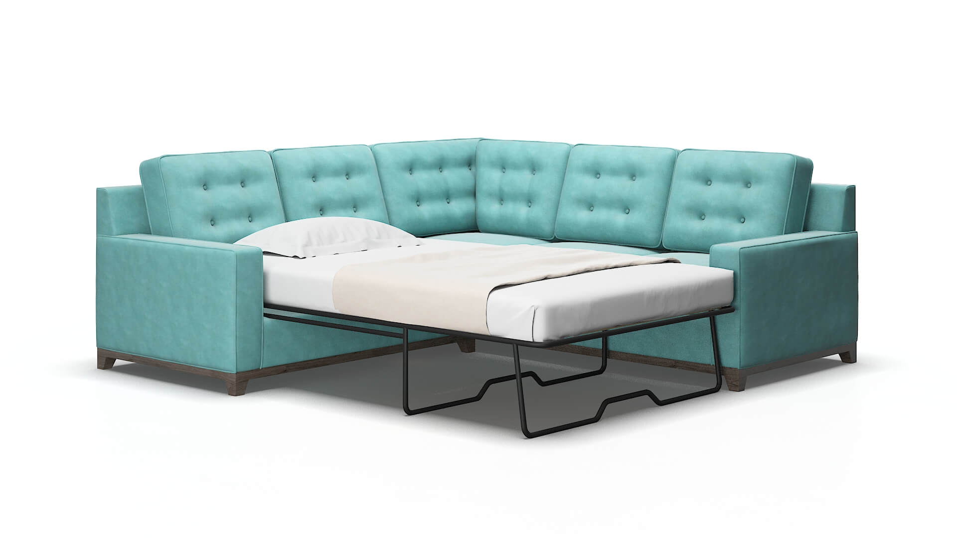 Alexandria Bella caribbean Sectional sleeper Espresso Legs  2